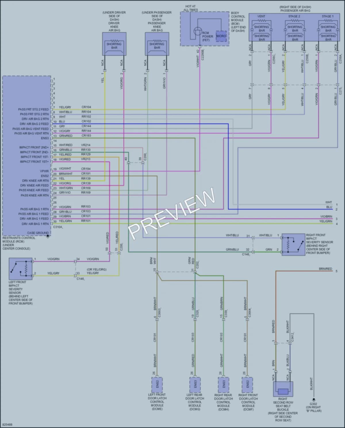 2023 Lincoln AviatorPlugIn Supplemental Restraints wiring diagram preview