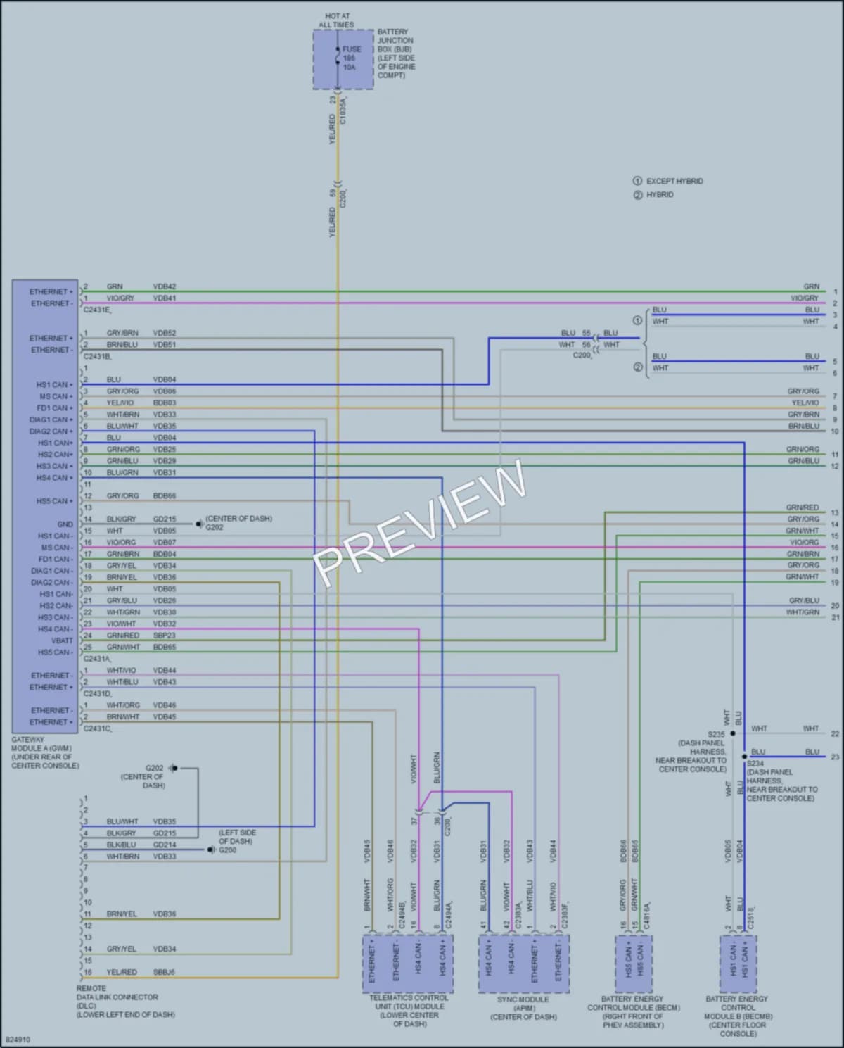2023 Lincoln Corsair Computer Data Lines wiring diagram preview