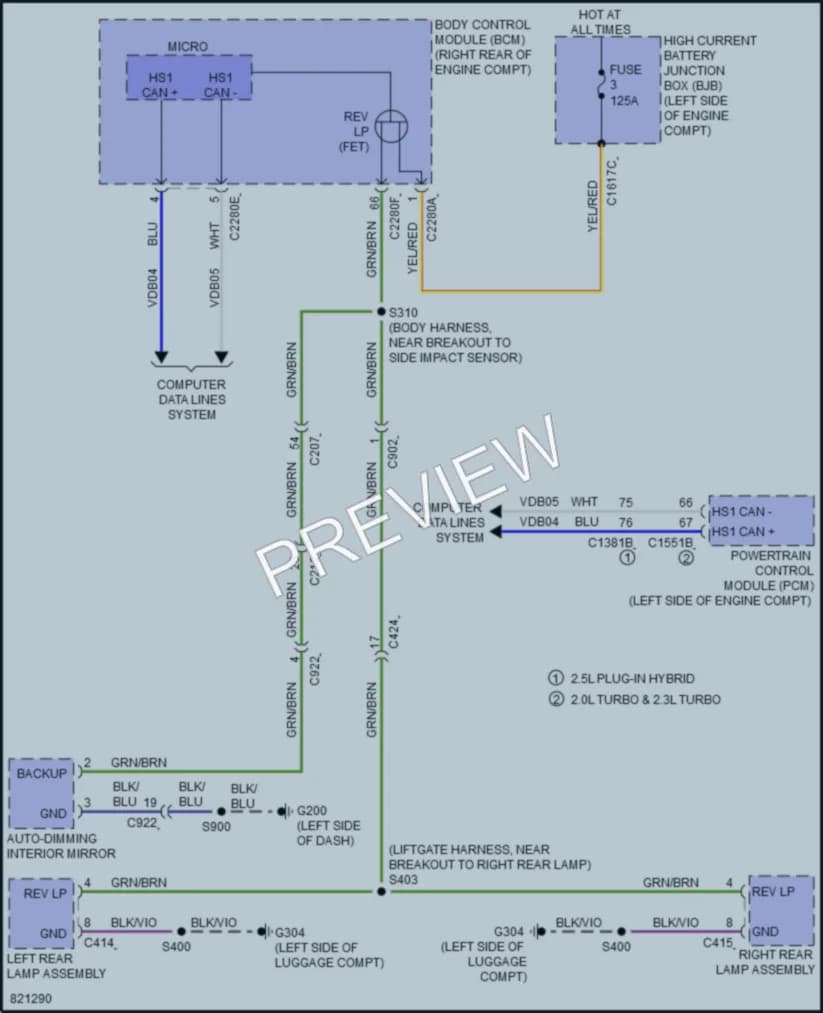 2023 Lincoln Corsair Exterior Lights wiring diagram preview