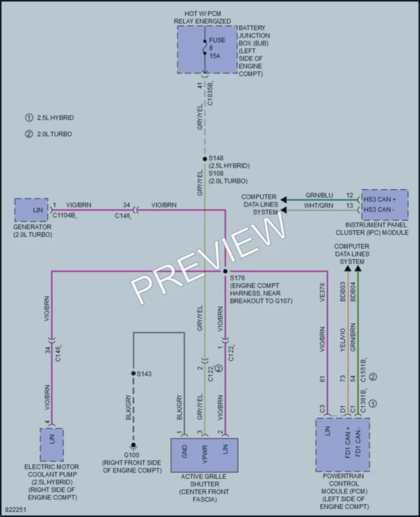 2023 Lincoln CorsairPlugIn Active Bodyworks wiring diagram preview