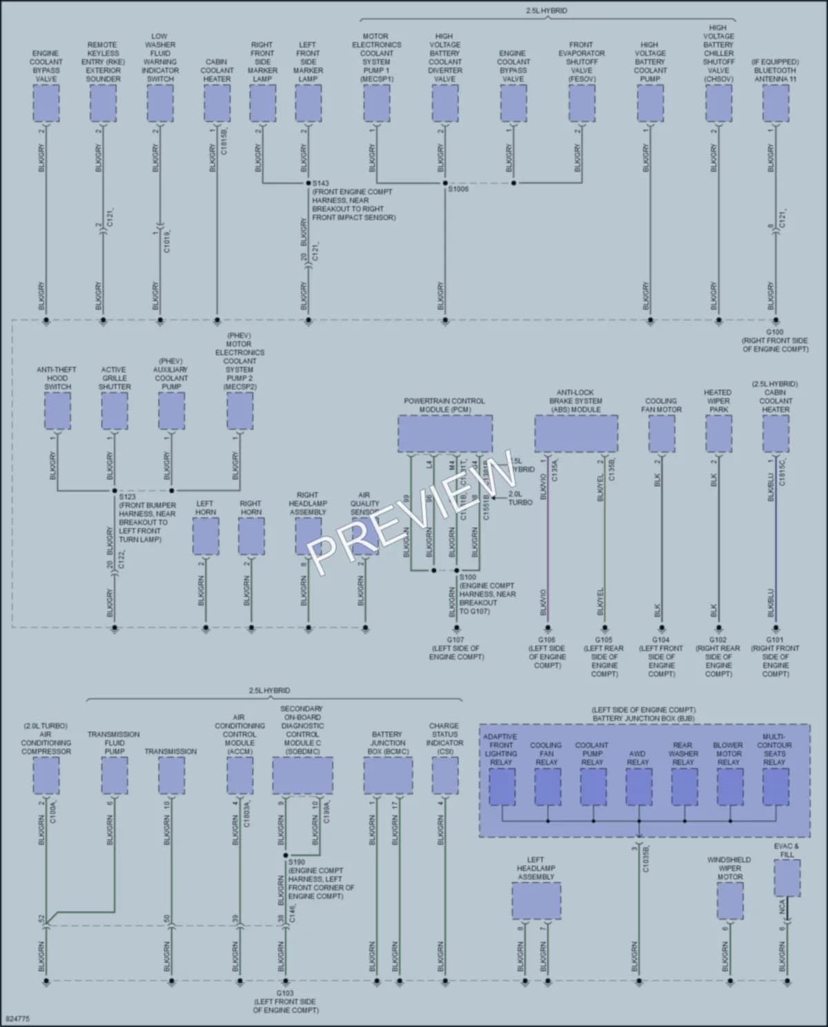2023 Lincoln CorsairPlugIn Ground Distribution wiring diagram preview