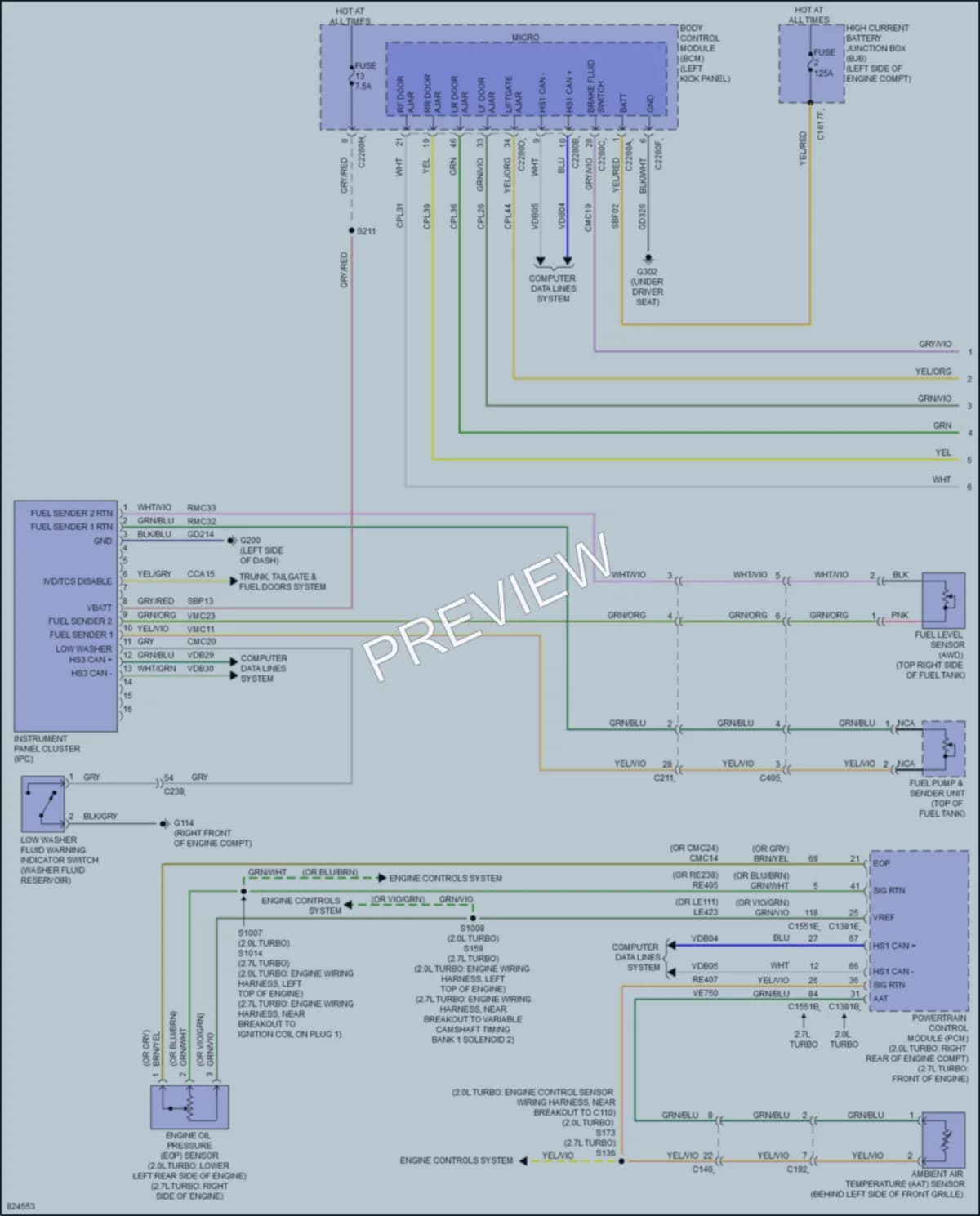 2023 Lincoln Nautilus Instrument Cluster wiring diagram preview