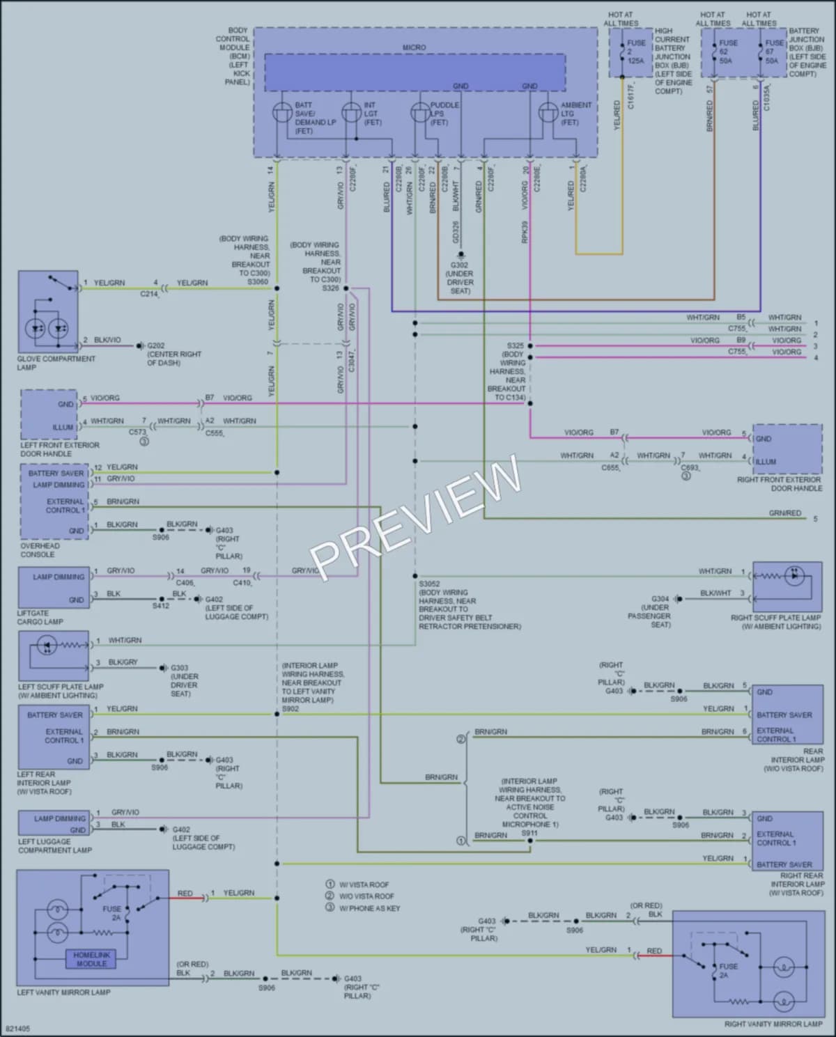 2023 Lincoln Nautilus Interior Lights wiring diagram preview