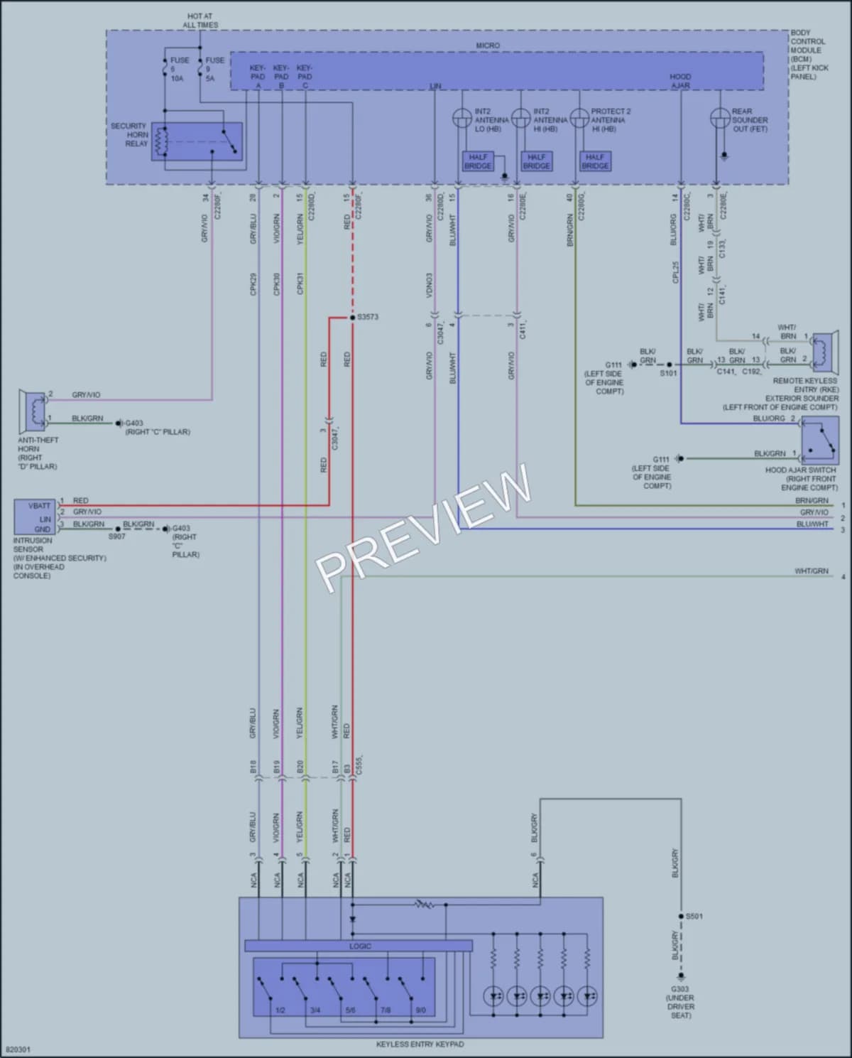 2023 Lincoln Nautilus Power Door Locks wiring diagram preview