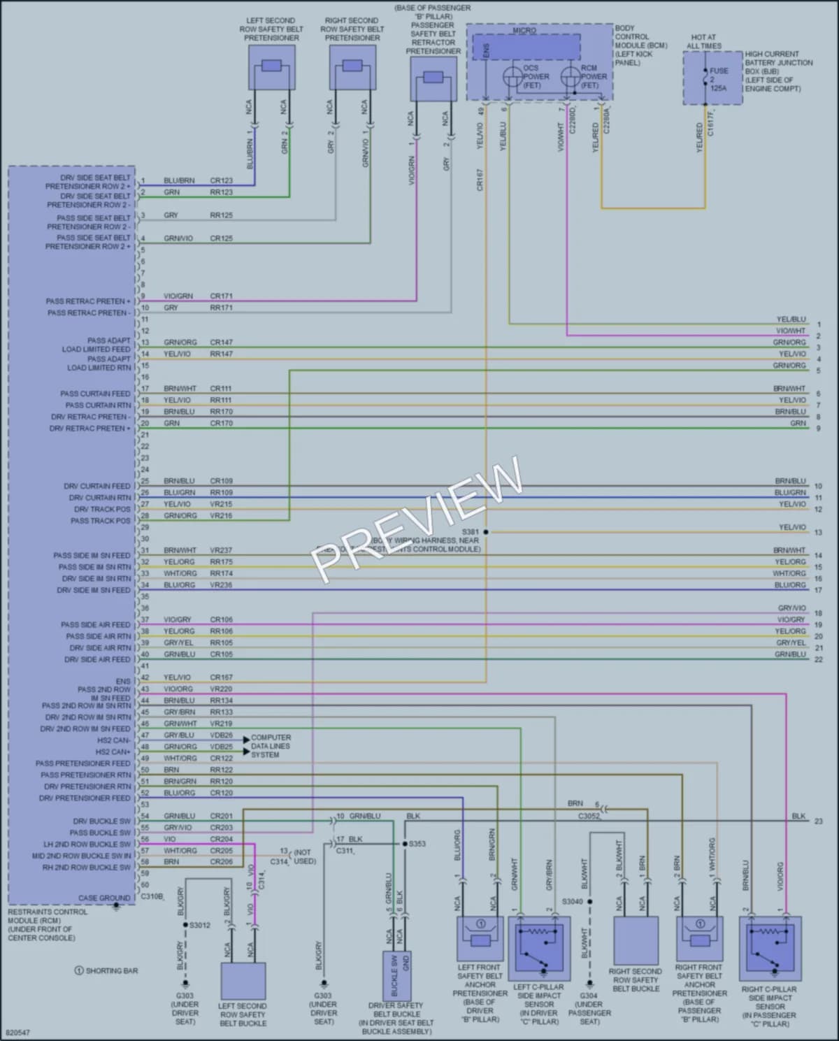 2023 Lincoln Nautilus Supplemental Restraints wiring diagram preview