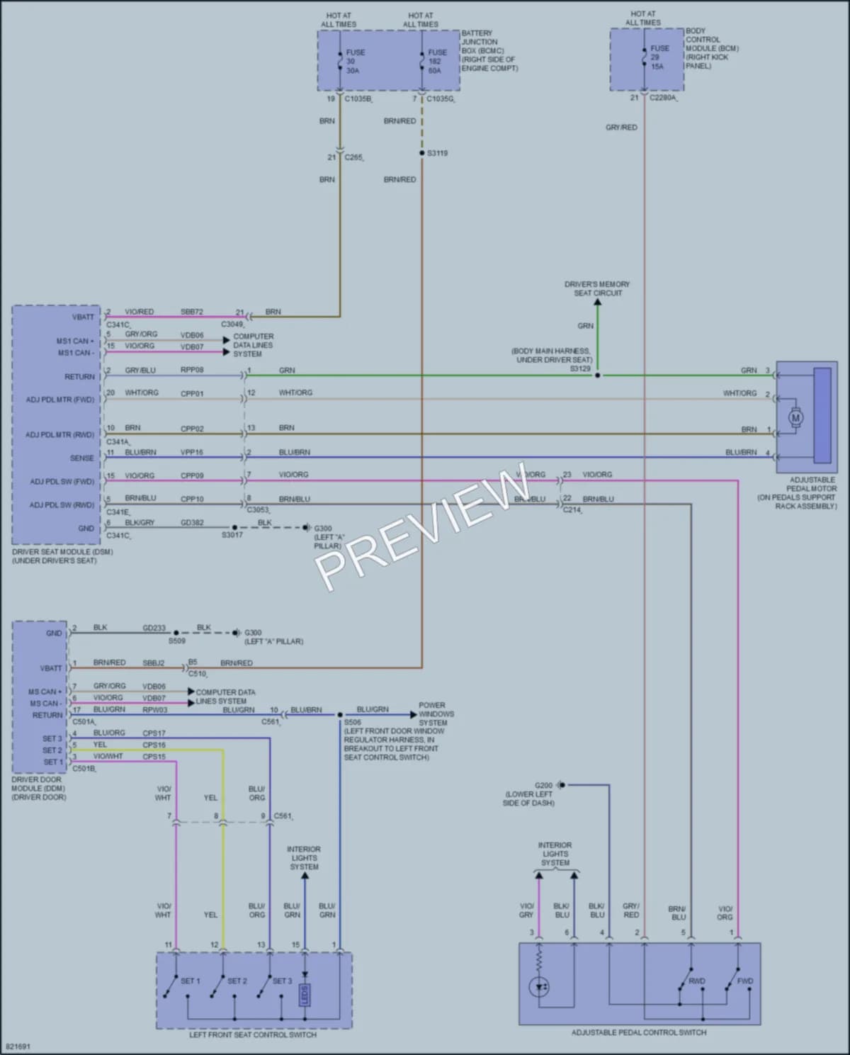 2023 Lincoln Navigator Memory Systems wiring diagram preview