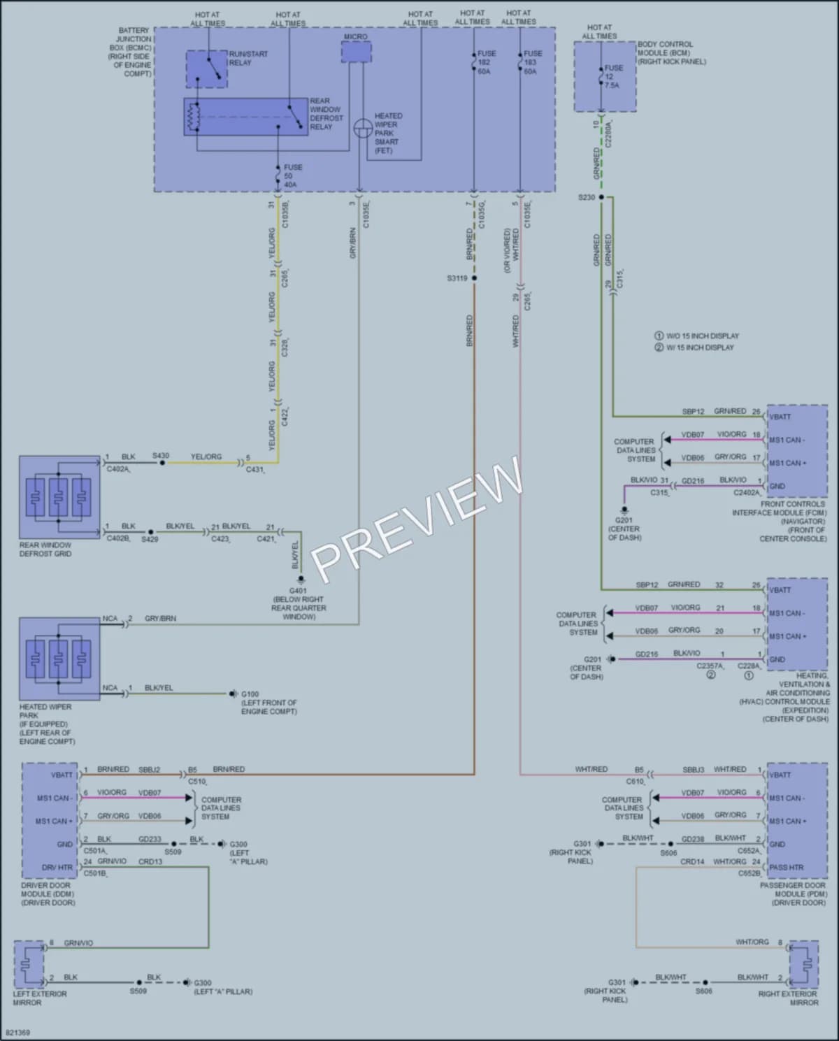 2023 Lincoln NavigatorL Defoggers wiring diagram preview