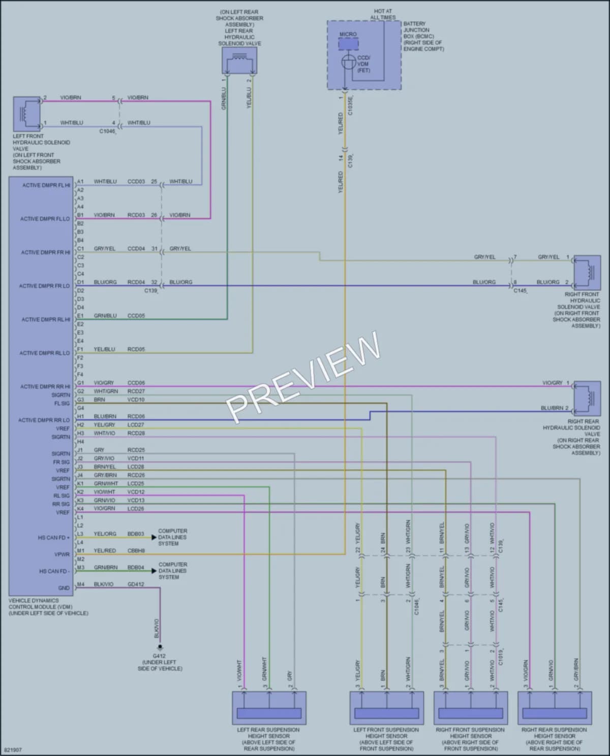 2023 Lincoln NavigatorL Electronic Suspension wiring diagram preview