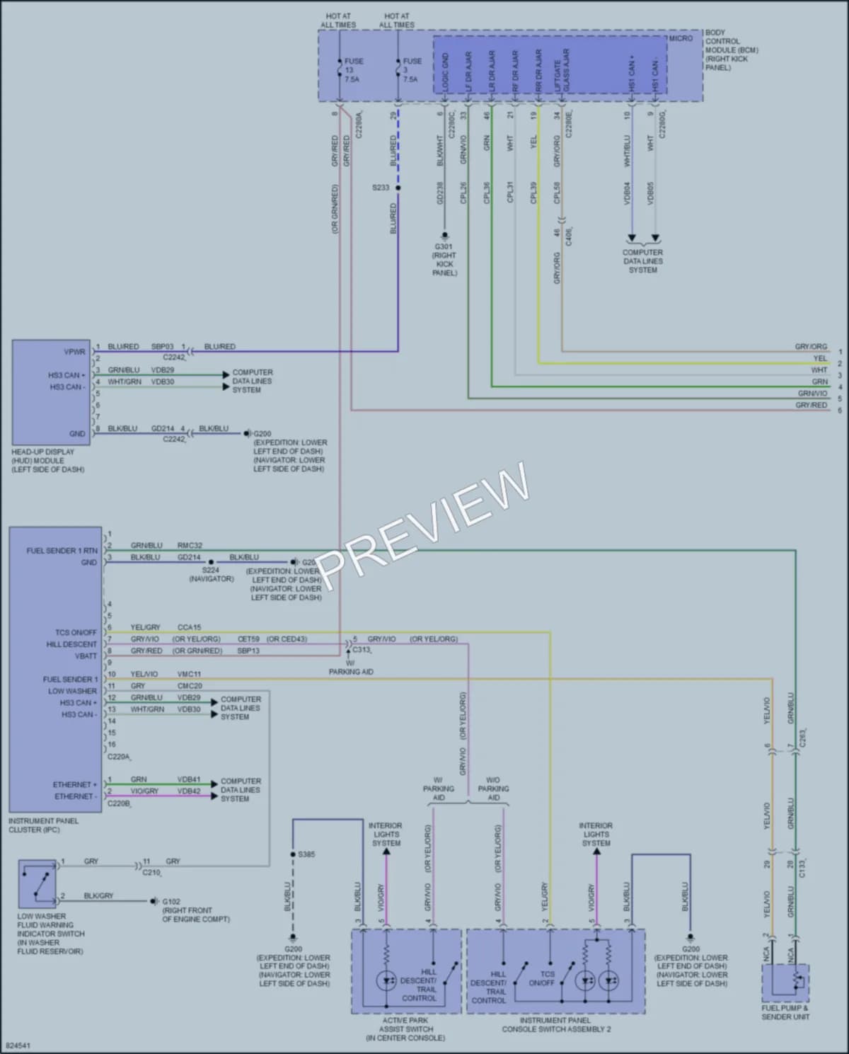 2023 Lincoln NavigatorL Instrument Cluster wiring diagram preview