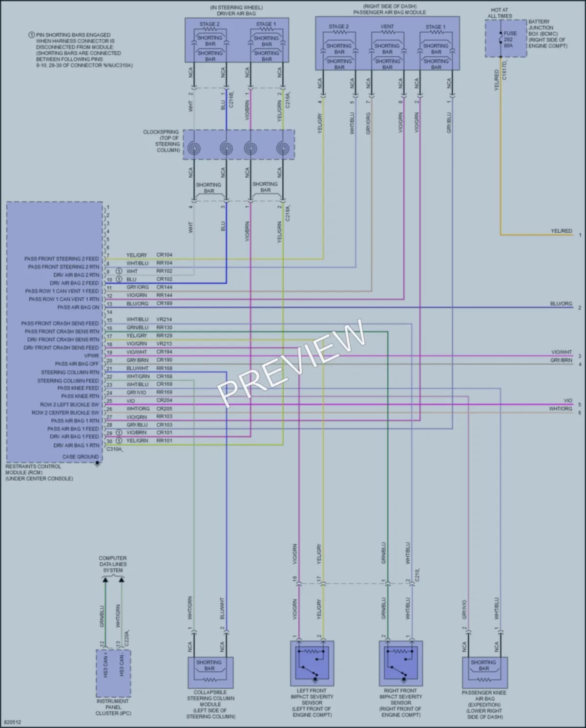 2023 Lincoln NavigatorL Supplemental Restraints wiring diagram preview
