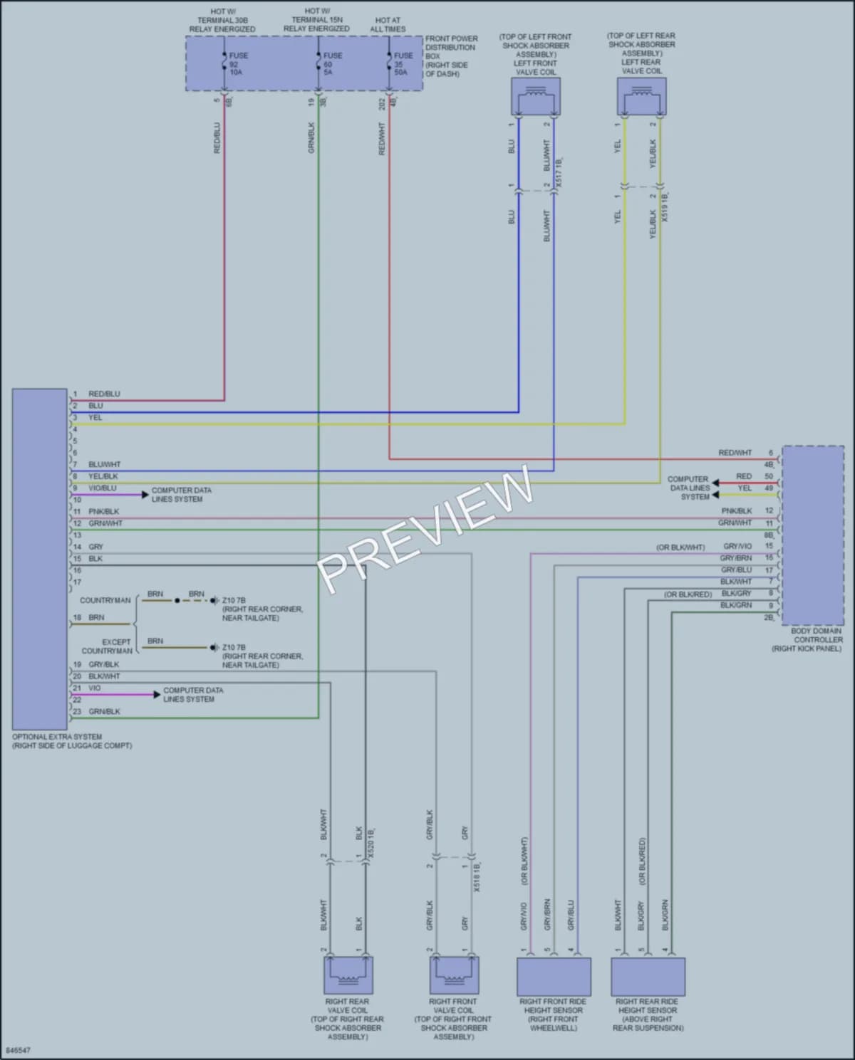 2023 MINI Cooper Electronic Suspension wiring diagram preview