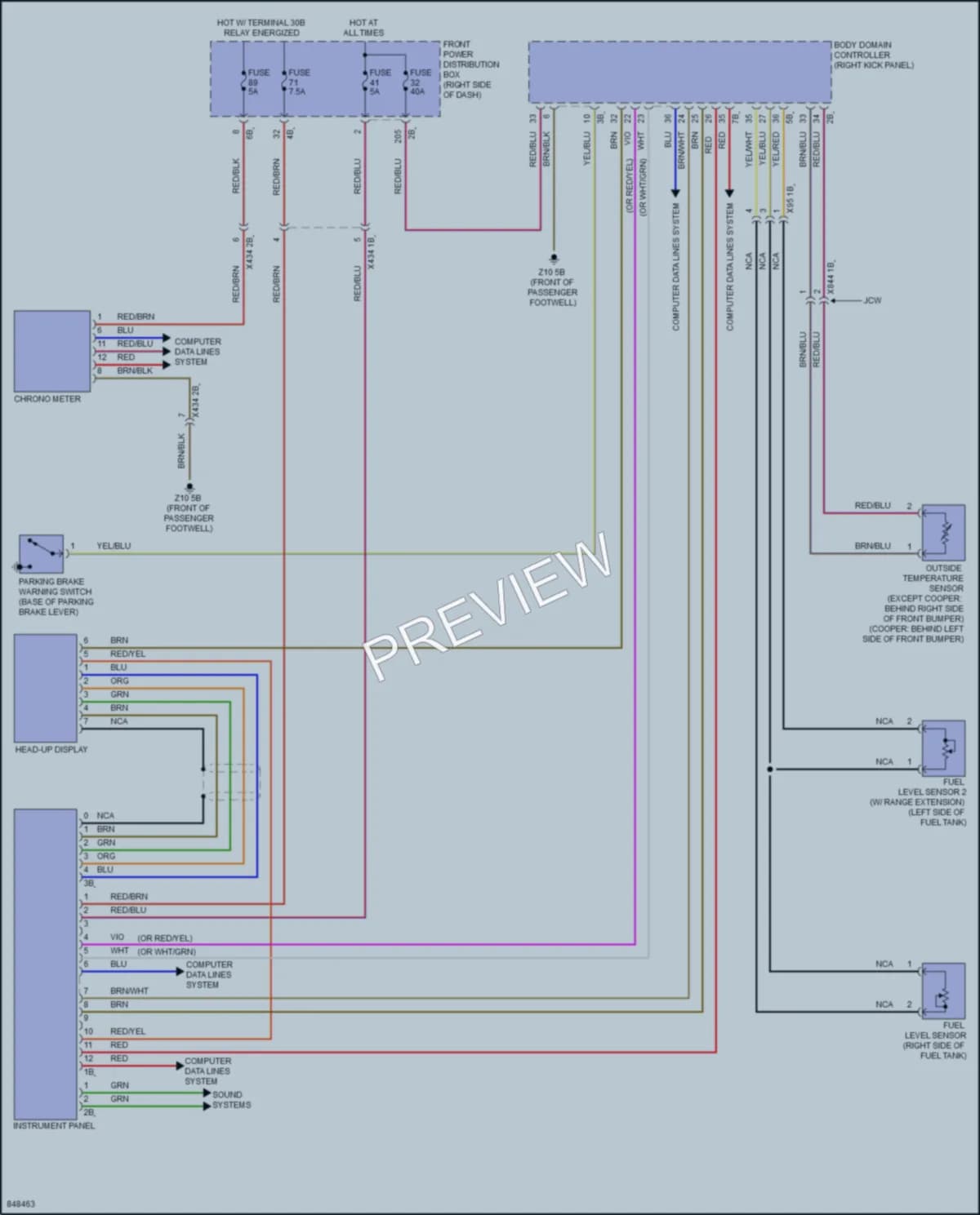 2023 MINI Cooper Instrument Cluster wiring diagram preview