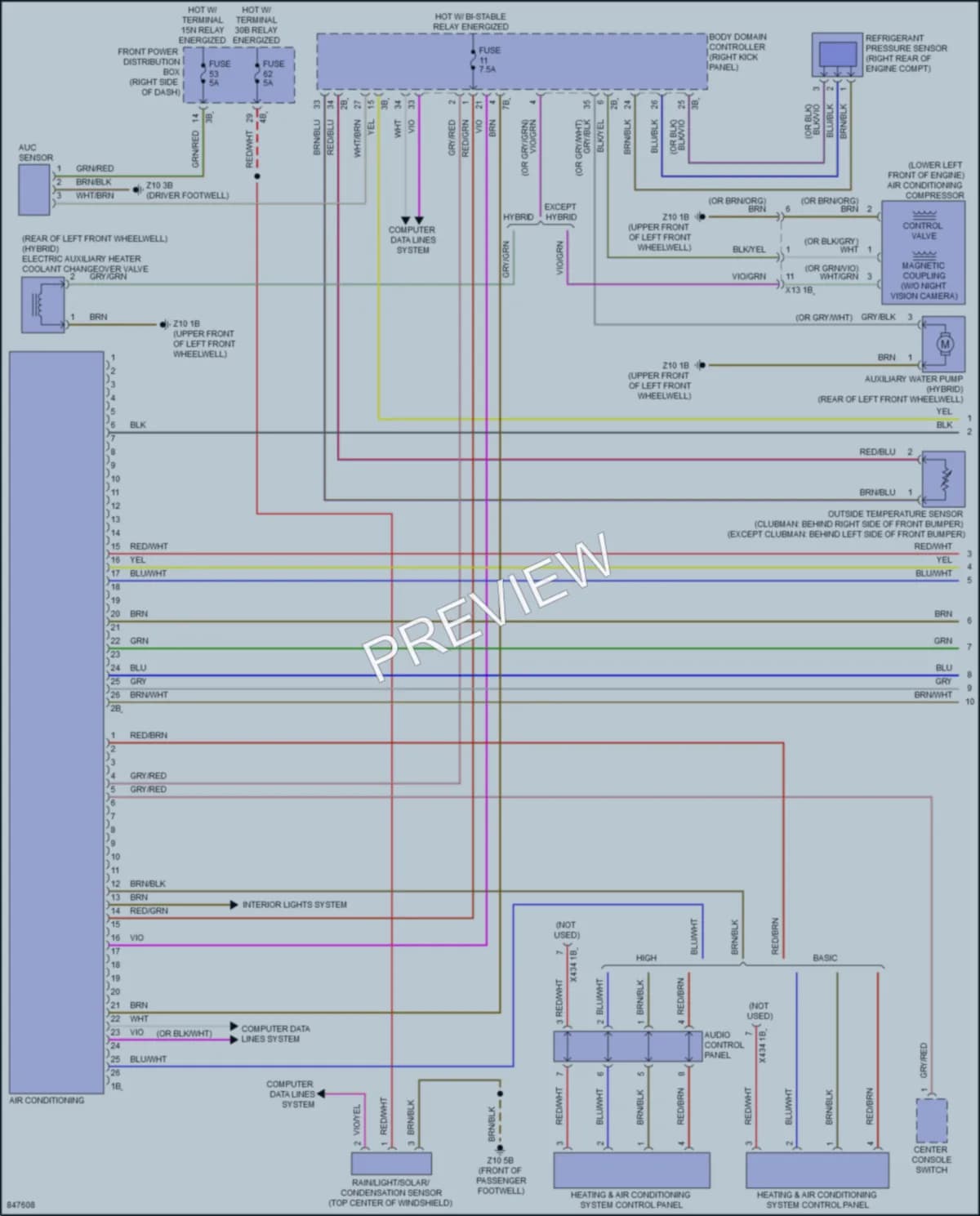 2023 MINI CooperClubman Air Conditioning wiring diagram preview