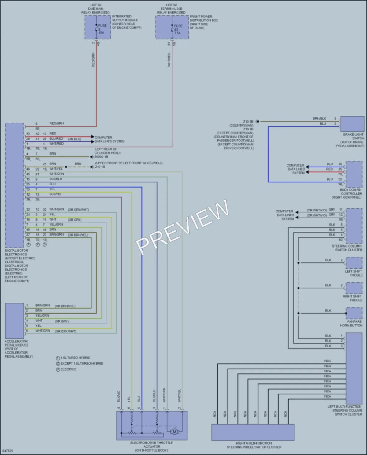 2023 MINI CooperClubman Cruise Control wiring diagram preview