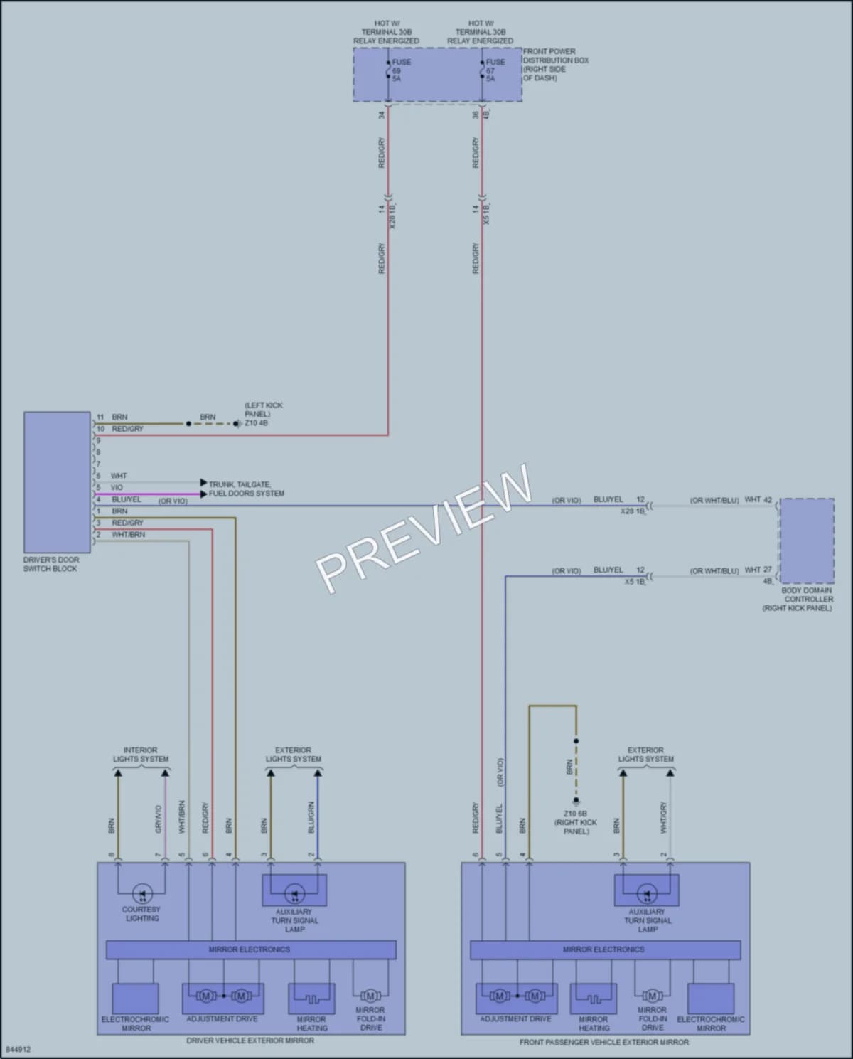 2023 MINI CooperCountryman Power Mirrors wiring diagram preview