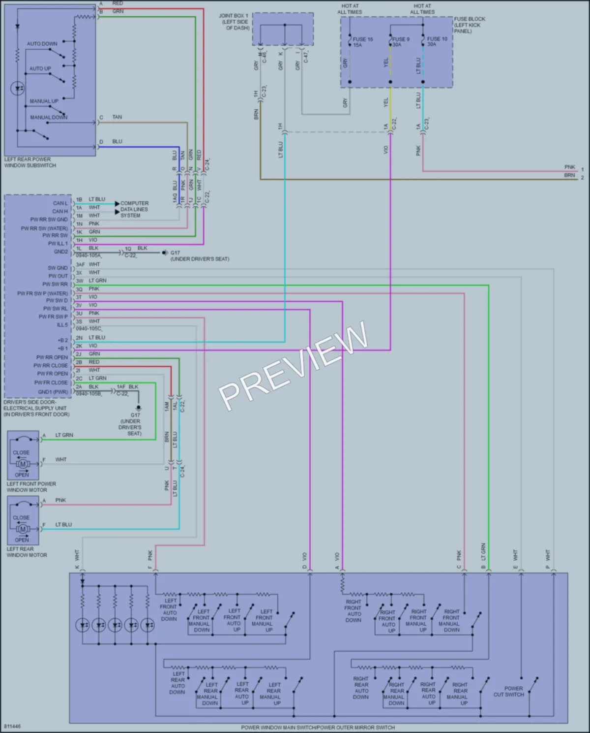 2023 Mazda 3 Power Windows wiring diagram preview