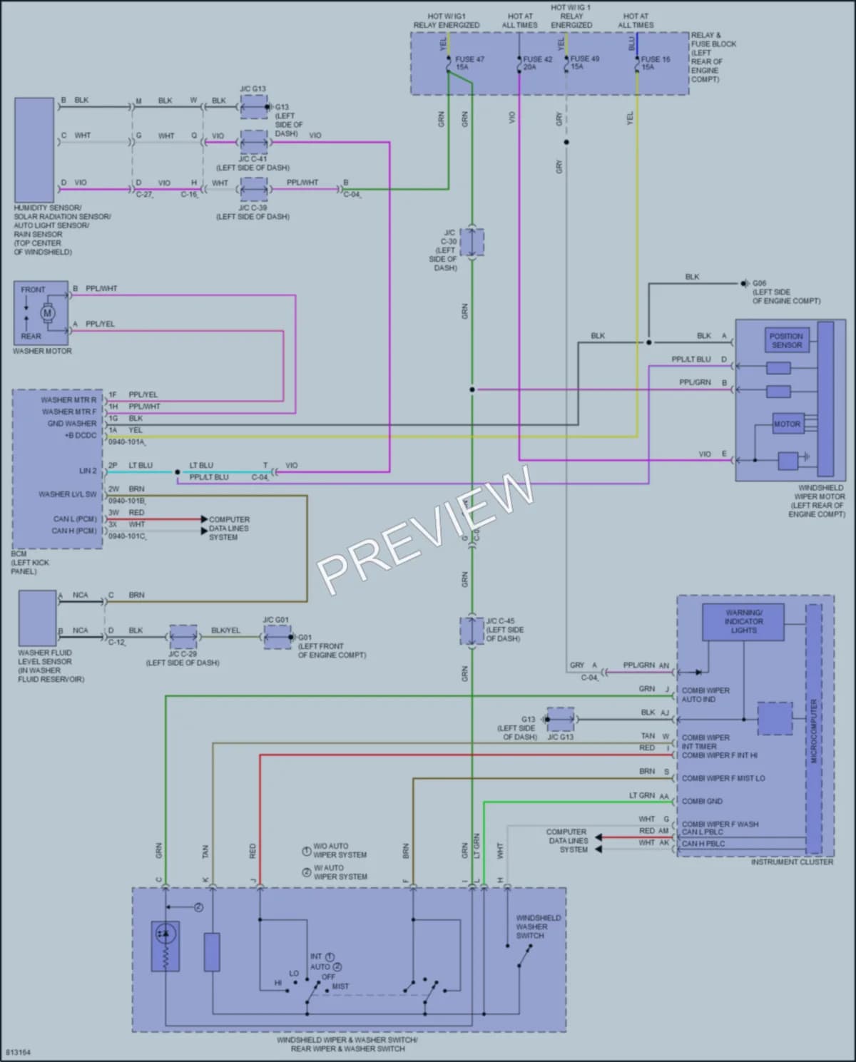 2023 Mazda 3 Wiper Washer wiring diagram preview