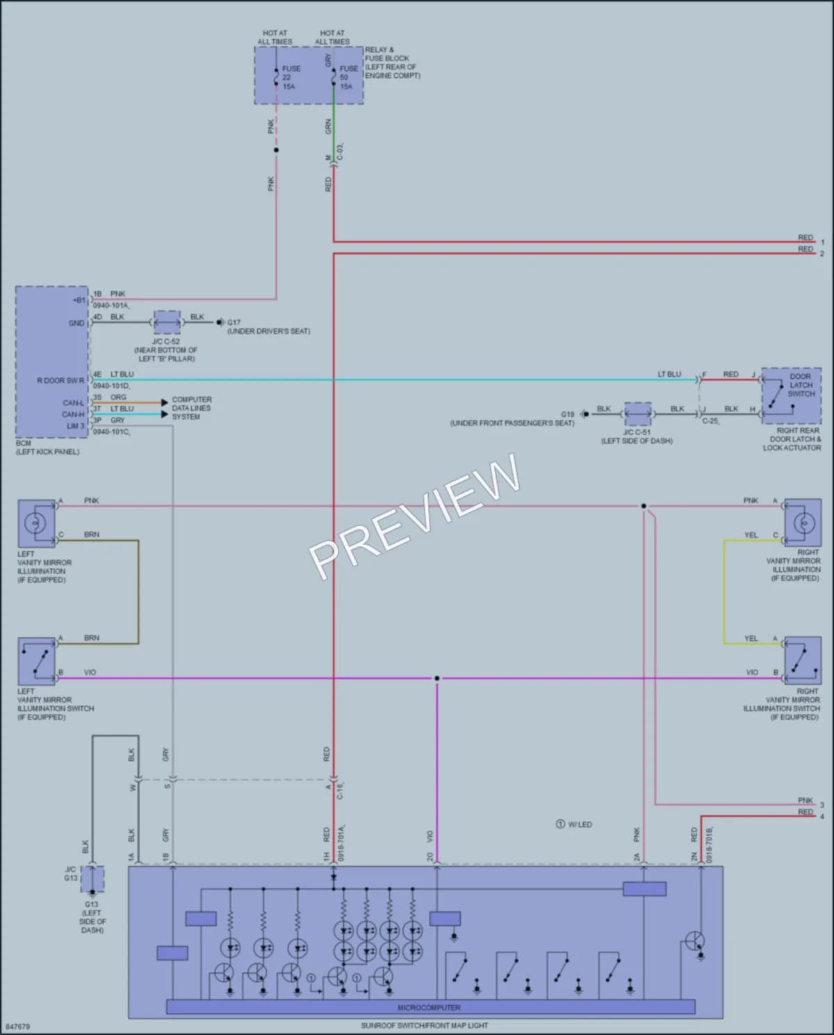 2023 Mazda CX30 Interior Lights wiring diagram preview