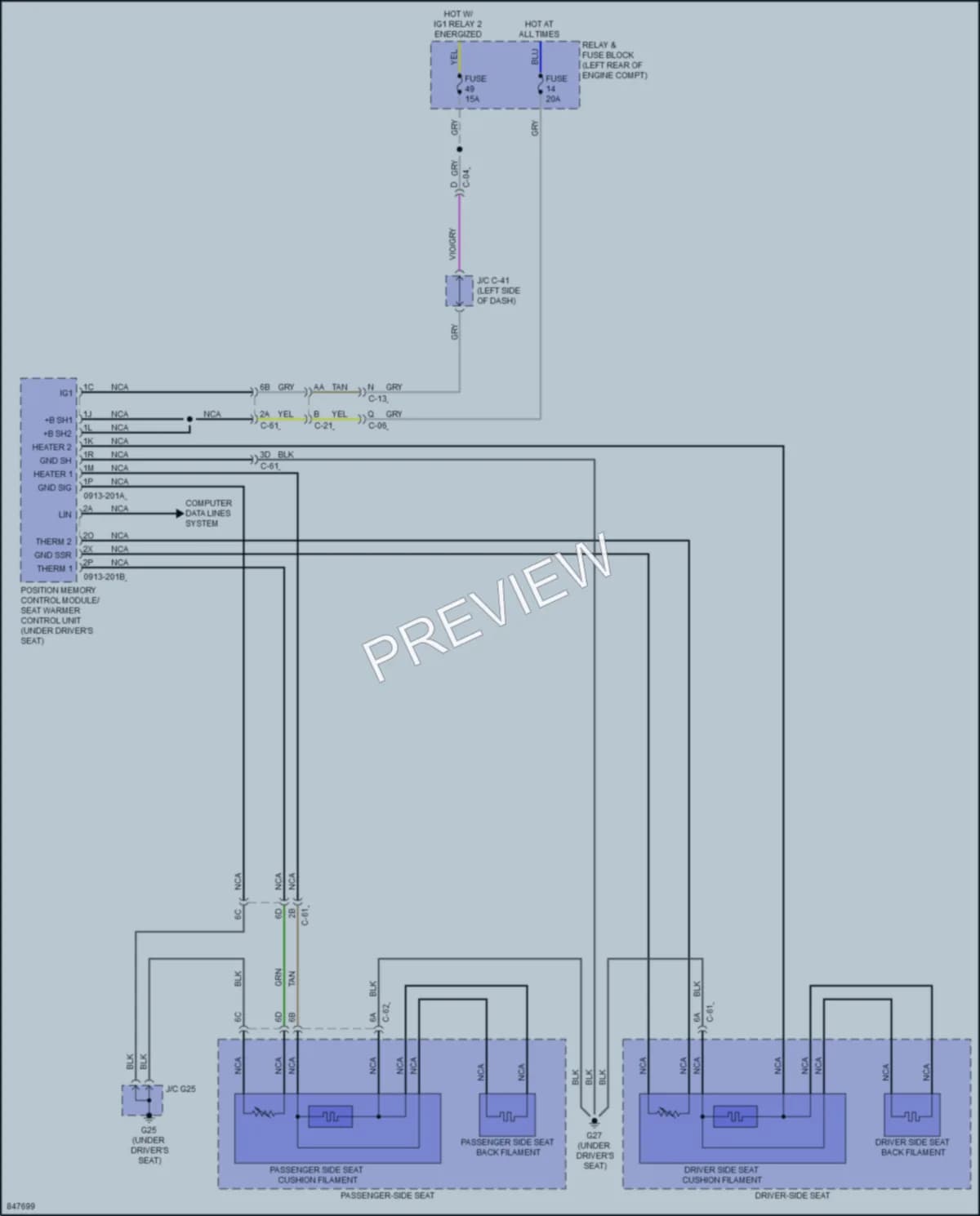 2023 Mazda CX30 Power Seats wiring diagram preview