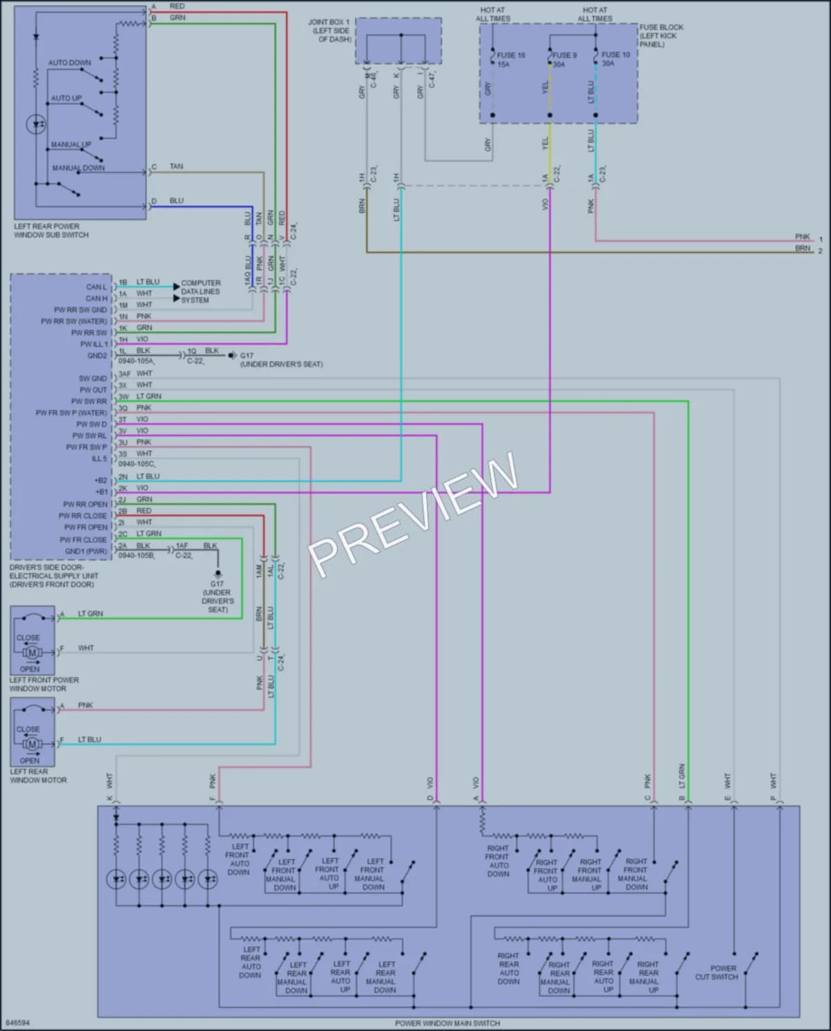 2023 Mazda CX30 Power Windows wiring diagram preview