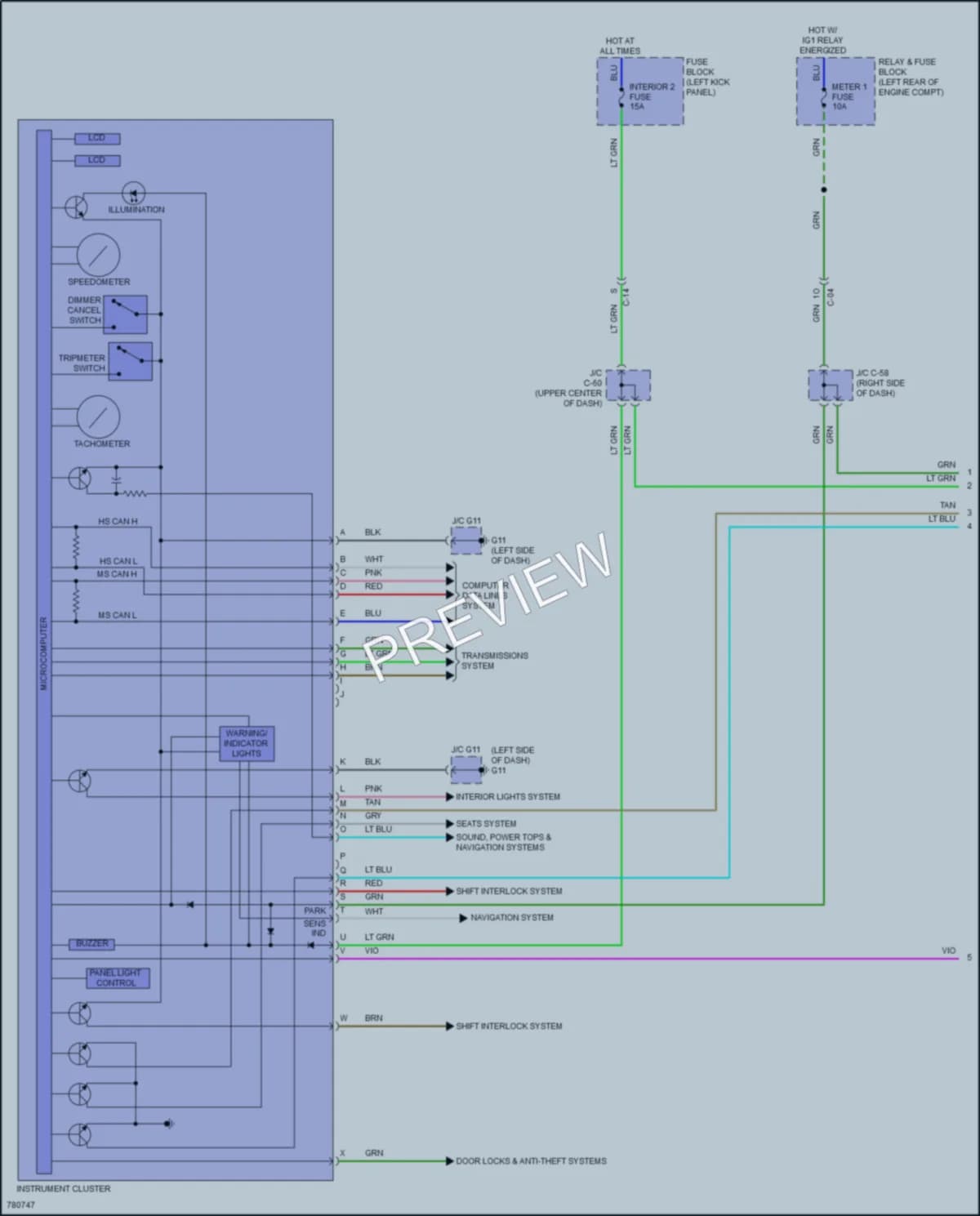 2023 Mazda CX5 Instrument Cluster wiring diagram preview