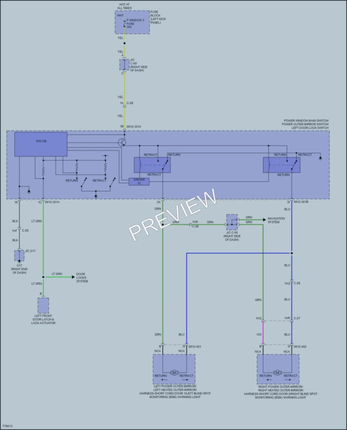 2023 Mazda CX5 Power Mirrors wiring diagram preview