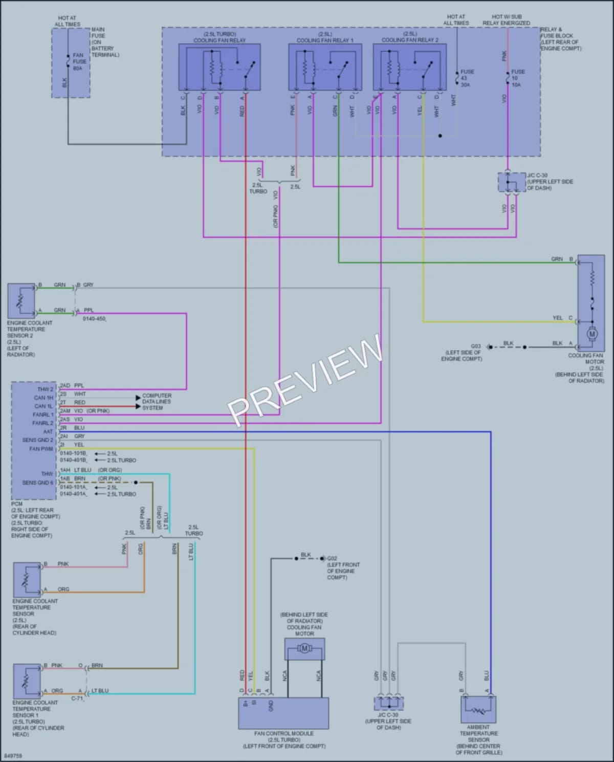 2023 Mazda CX50 Cooling Fan wiring diagram preview