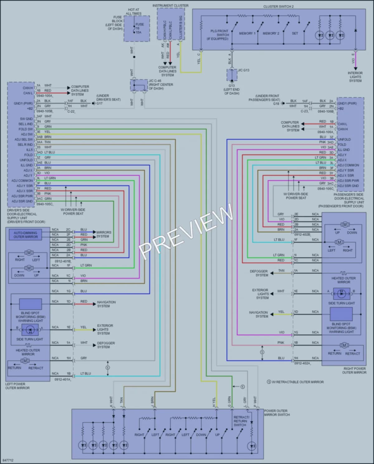 2023 Mazda CX50 Memory Systems wiring diagram preview