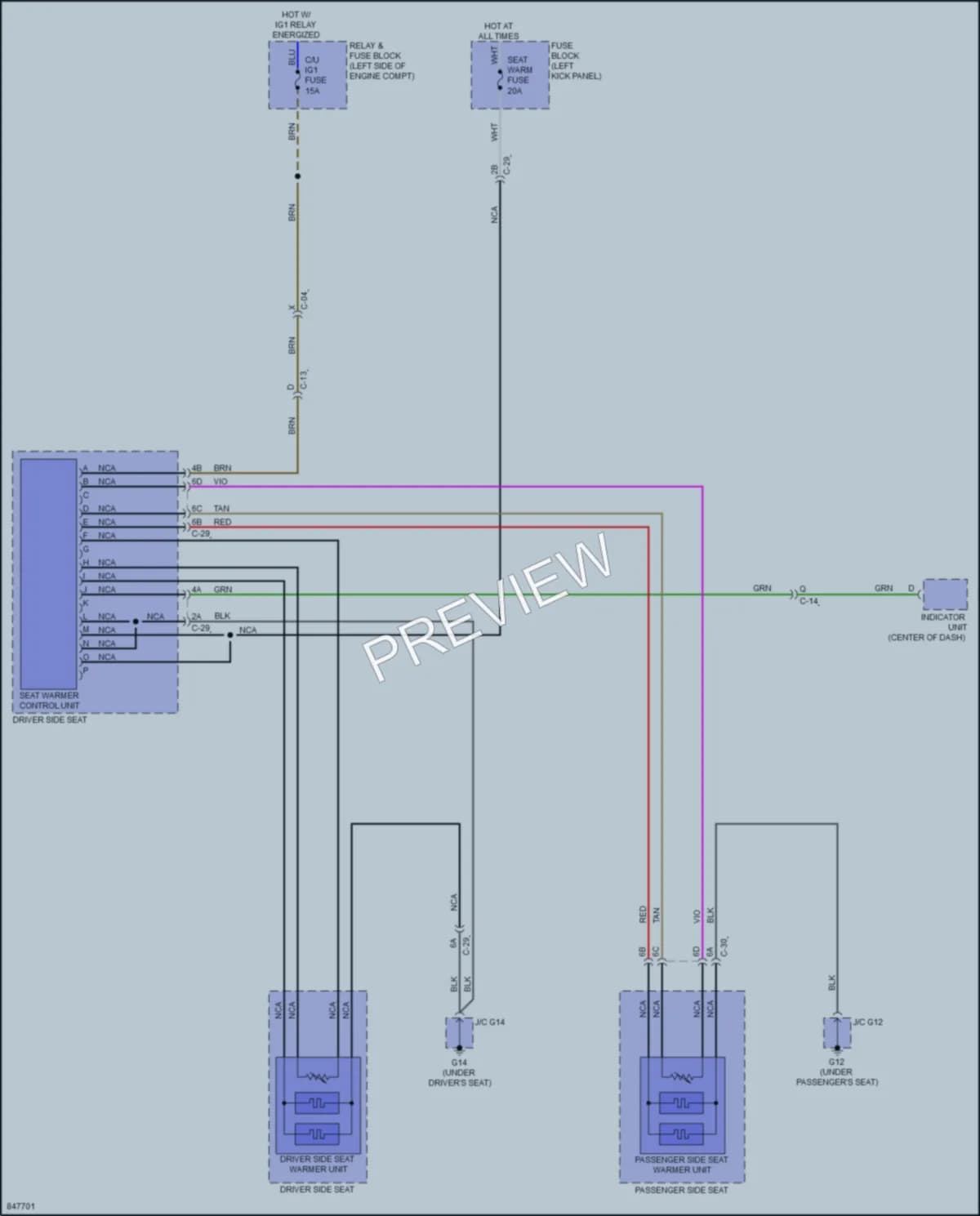 2023 Mazda MX5Miata Power Seats wiring diagram preview
