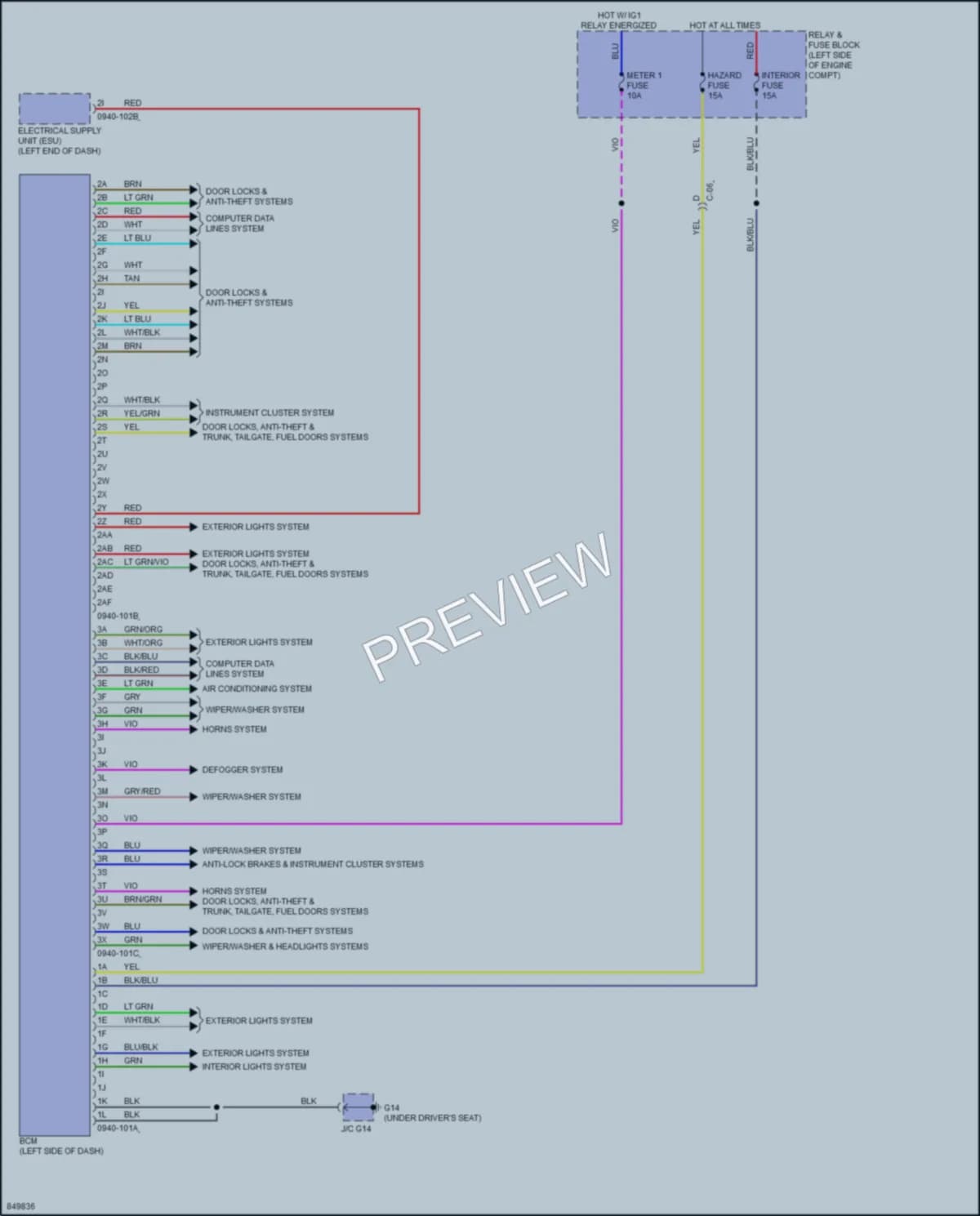 2023 Mazda MX5MiataRF Body Control Modules wiring diagram preview
