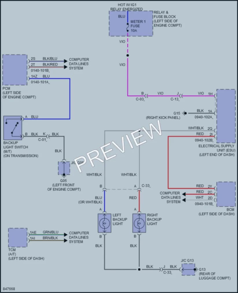 2023 Mazda MX5MiataRF Exterior Lights wiring diagram preview