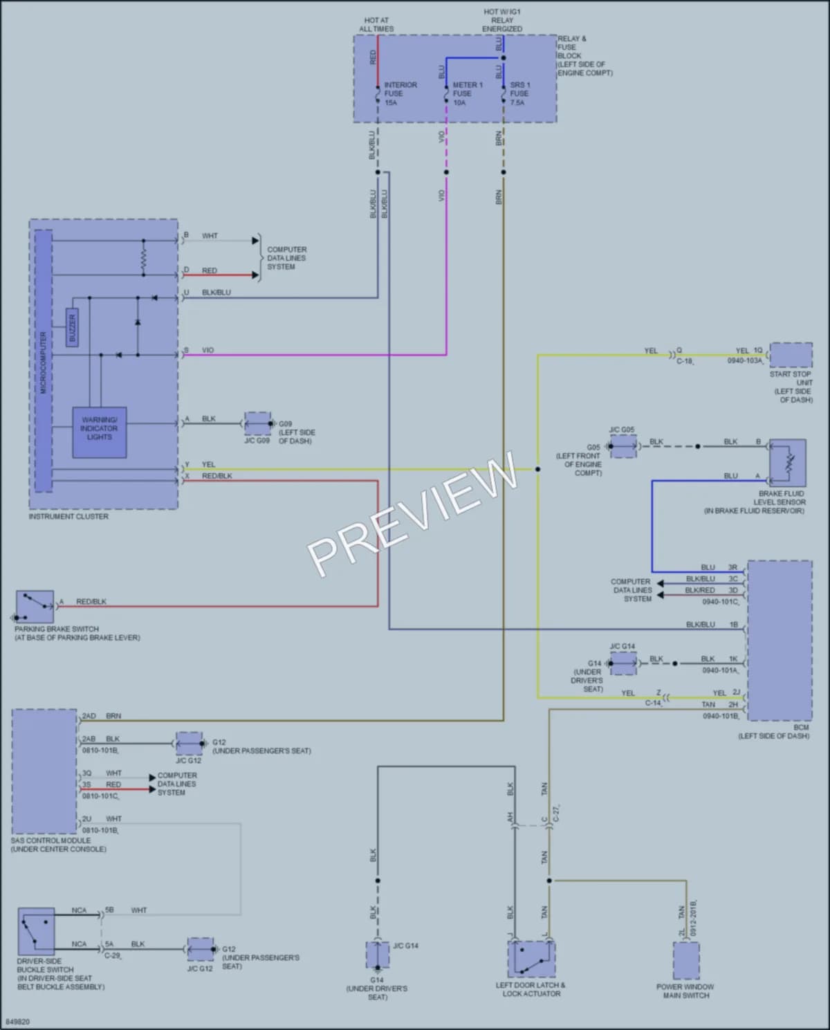 2023 Mazda MX5MiataRF Warning Systems wiring diagram preview