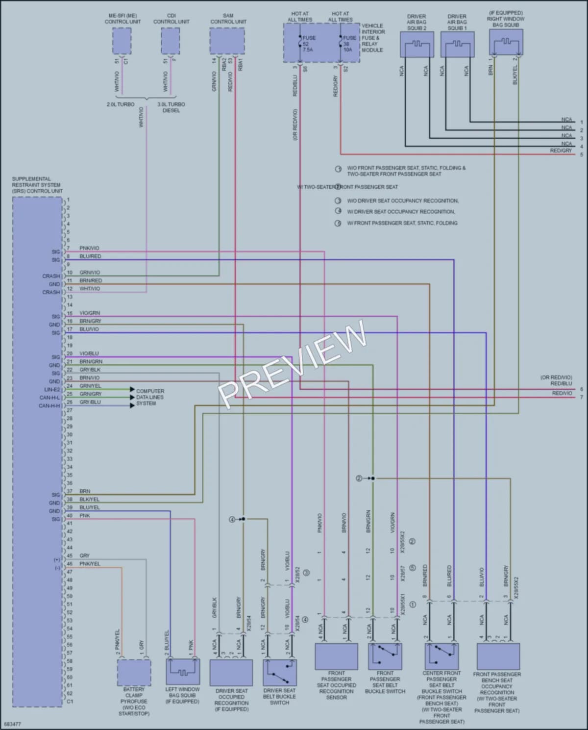 2023 MercedesBenz 1500Sprinter Supplemental Restraints wiring diagram preview