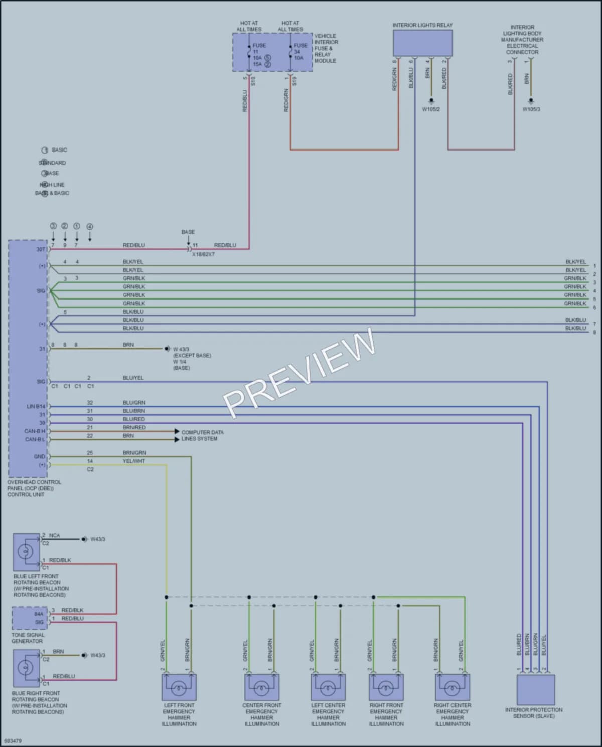 2023 MercedesBenz 2500Sprinter Interior Lights wiring diagram preview
