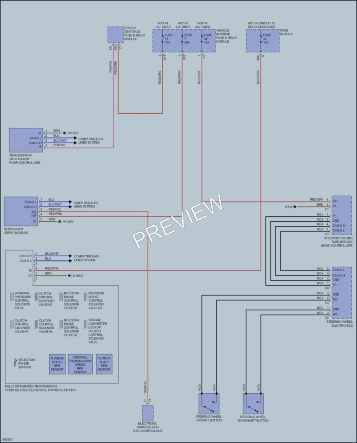 2023 MercedesBenz 2500Sprinter Transmission wiring diagram preview