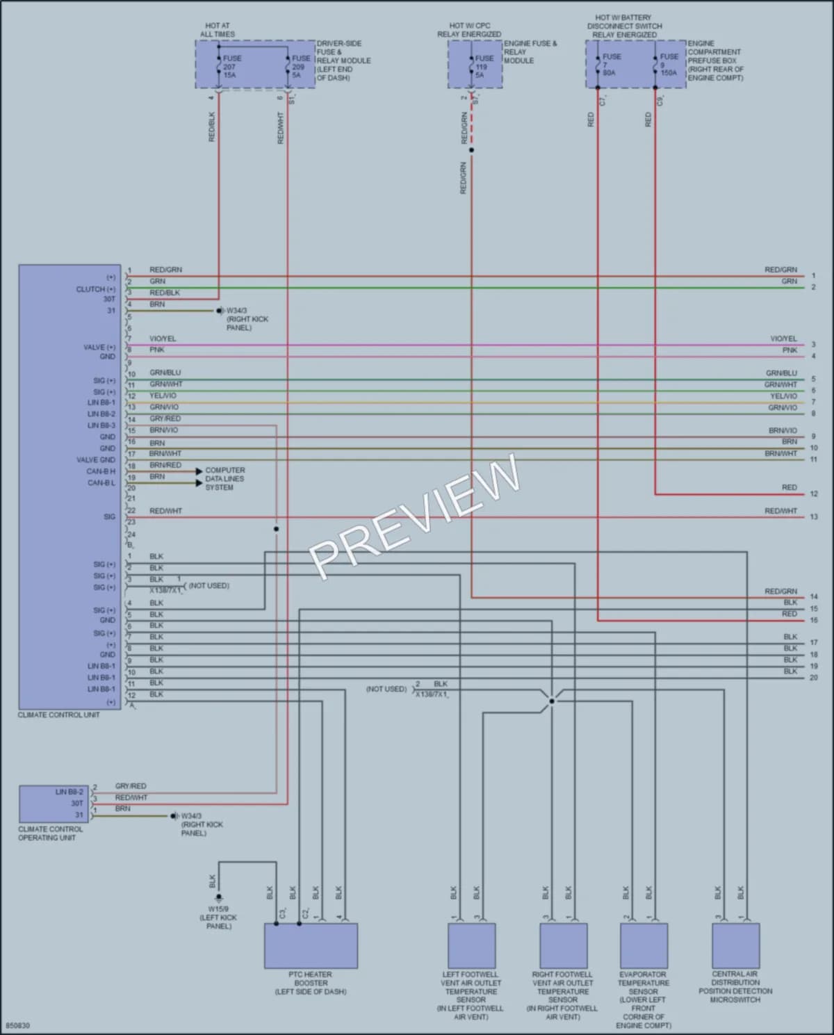 2023 MercedesBenz C300 Air Conditioning wiring diagram preview