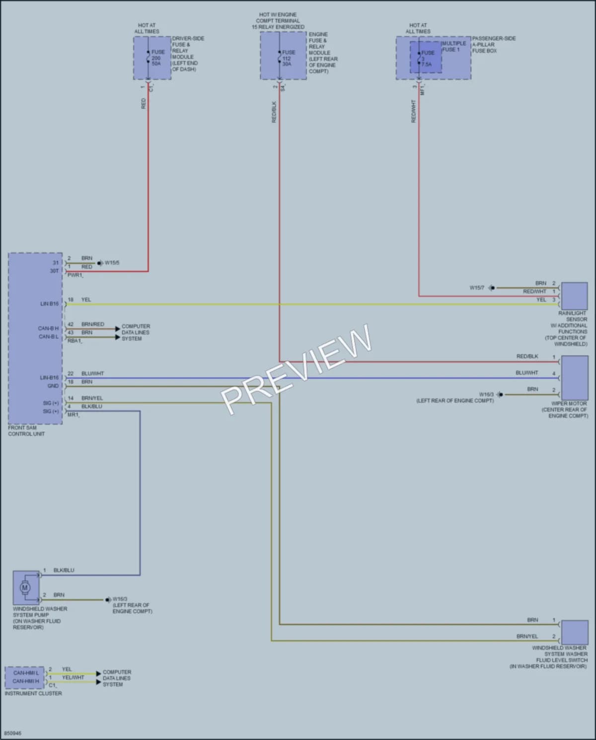 2023 MercedesBenz C300 Wiper Washer wiring diagram preview