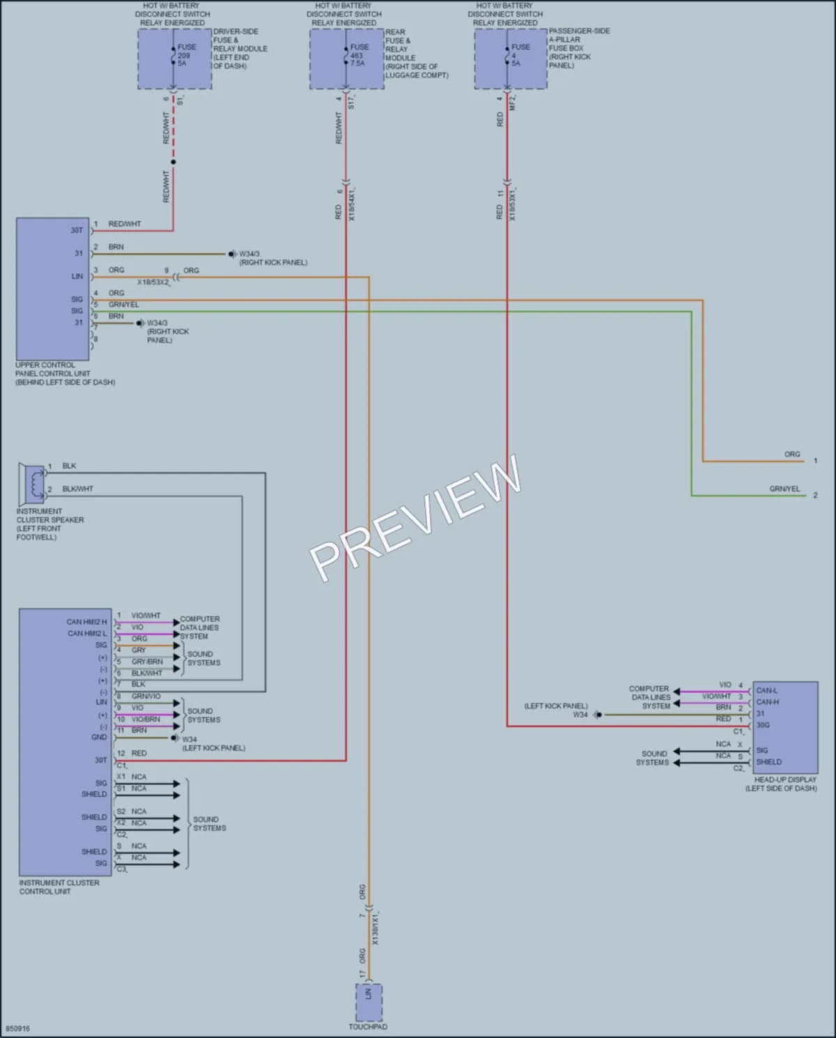 2023 MercedesBenz CLS450 Instrument Cluster wiring diagram preview