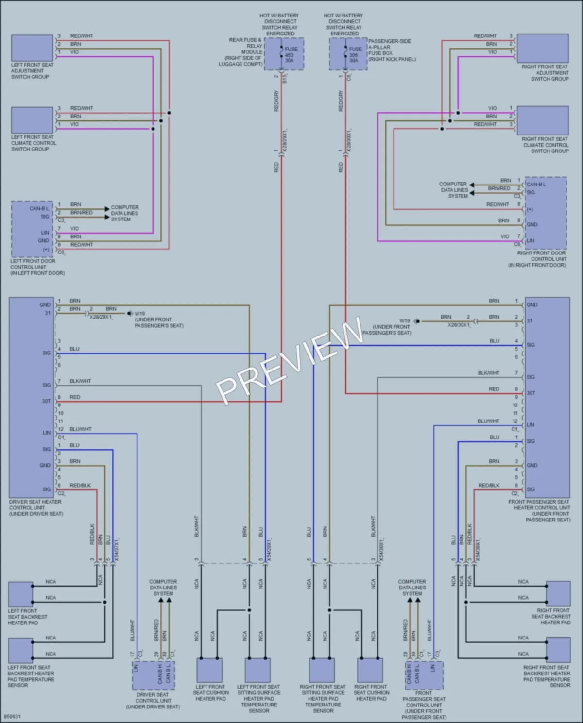 2023 MercedesBenz CLS450 Power Seats wiring diagram preview