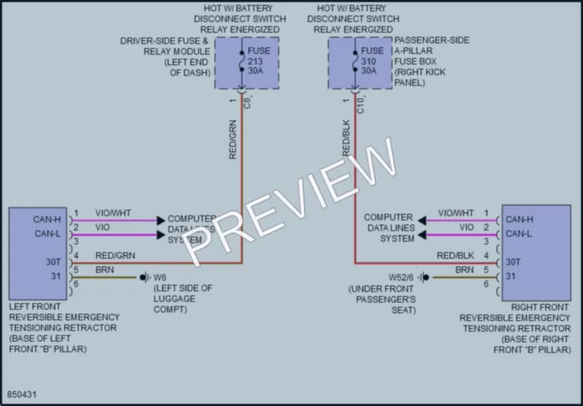 2023 MercedesBenz CLS450 Supplemental Restraints wiring diagram preview