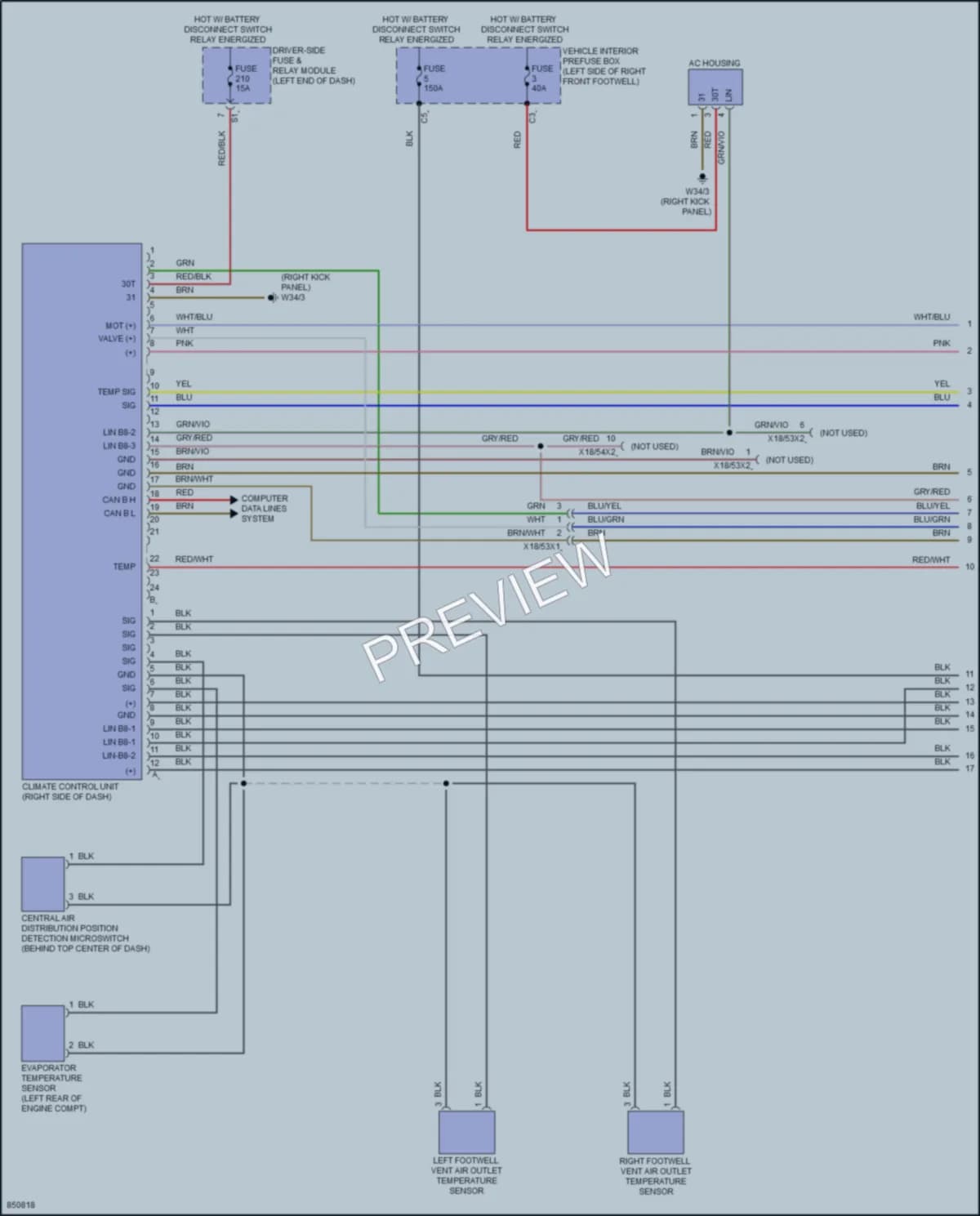 2023 MercedesBenz E350 Air Conditioning wiring diagram preview