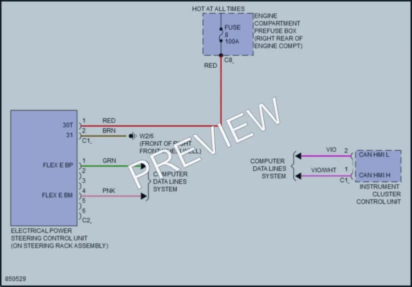 2023 MercedesBenz E350 Electronic Power Steering wiring diagram preview