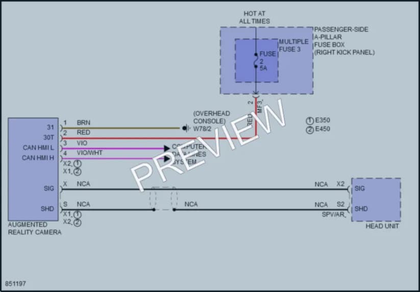 2023 MercedesBenz E350 Navigation wiring diagram preview