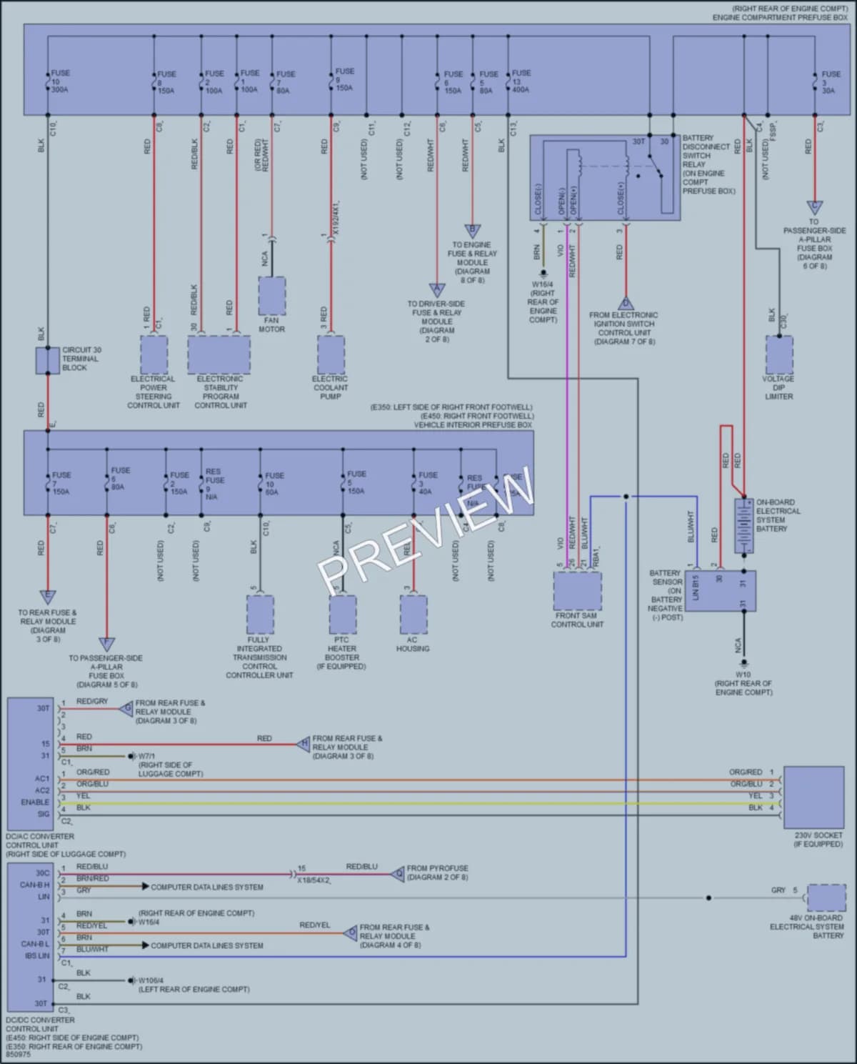 2023 MercedesBenz E350 Power Distribution wiring diagram preview