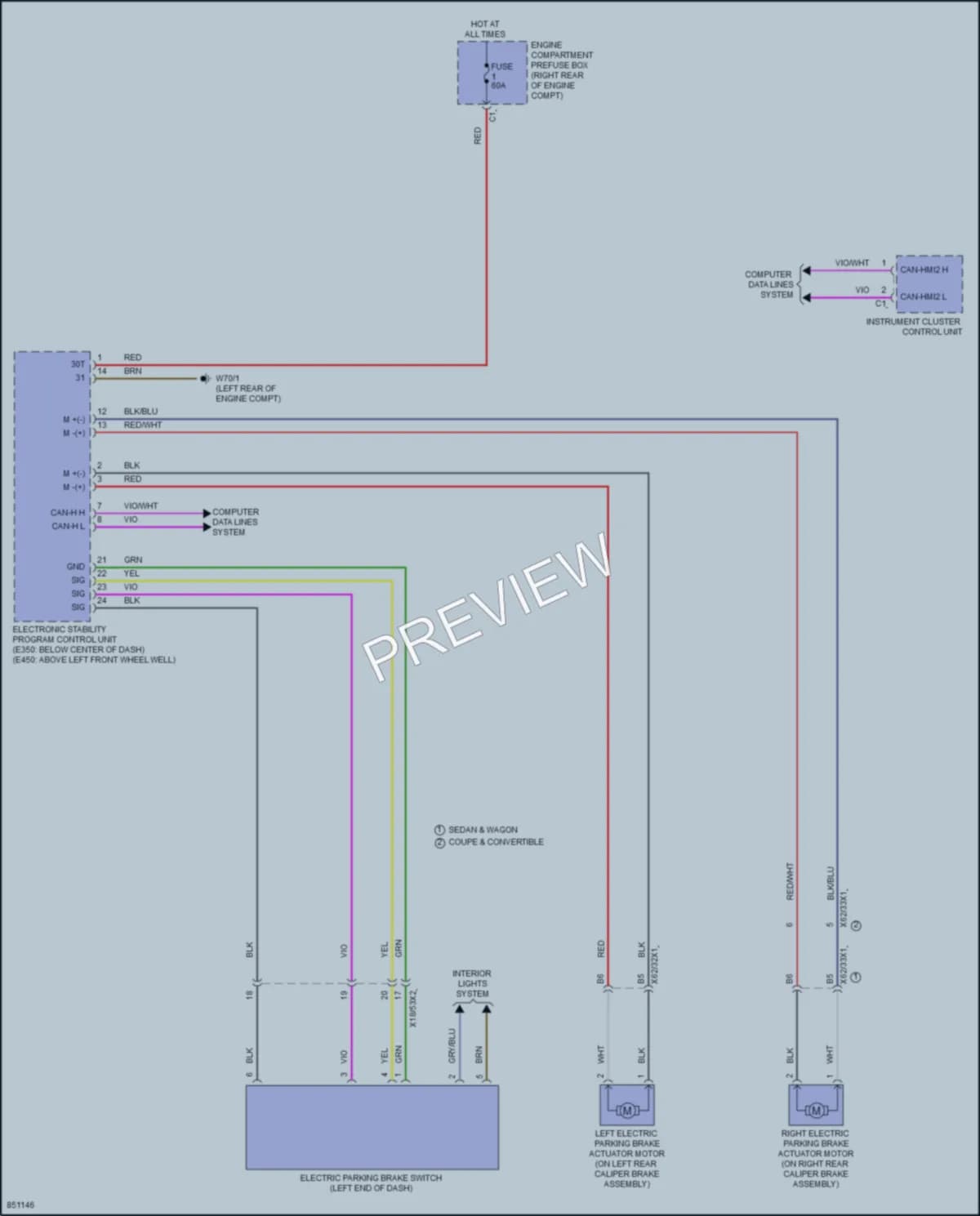 2023 MercedesBenz E350 Shift Interlock wiring diagram preview