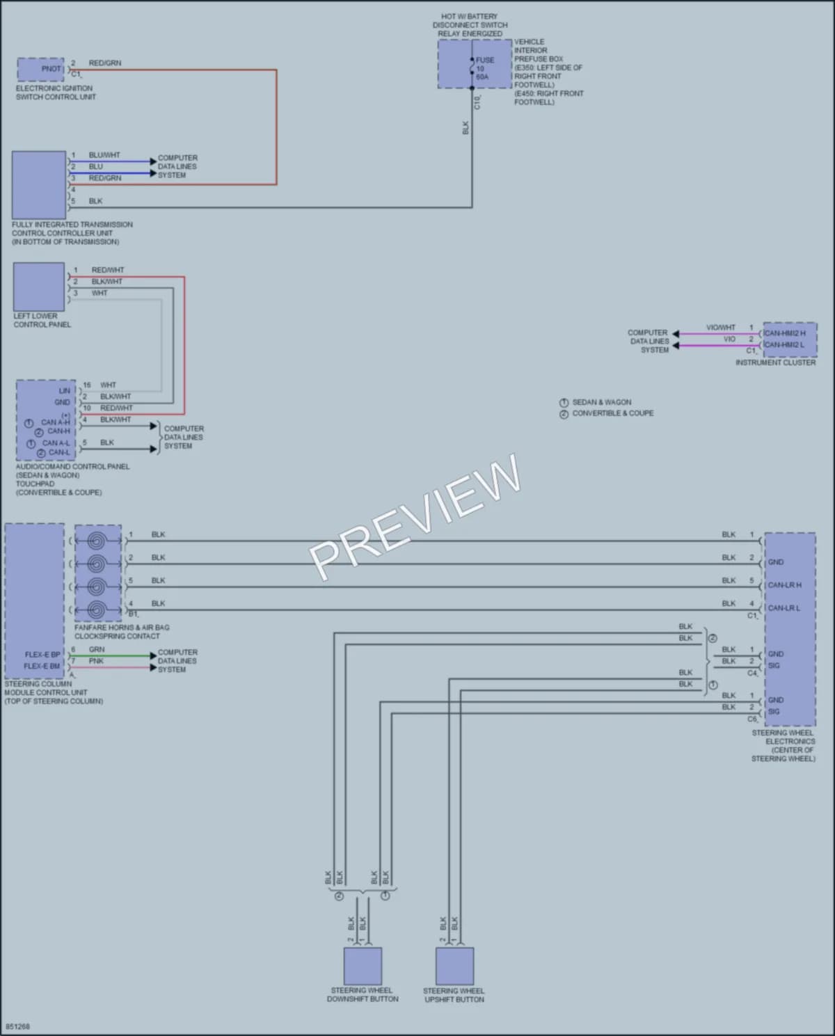 2023 MercedesBenz E350 Transmission wiring diagram preview