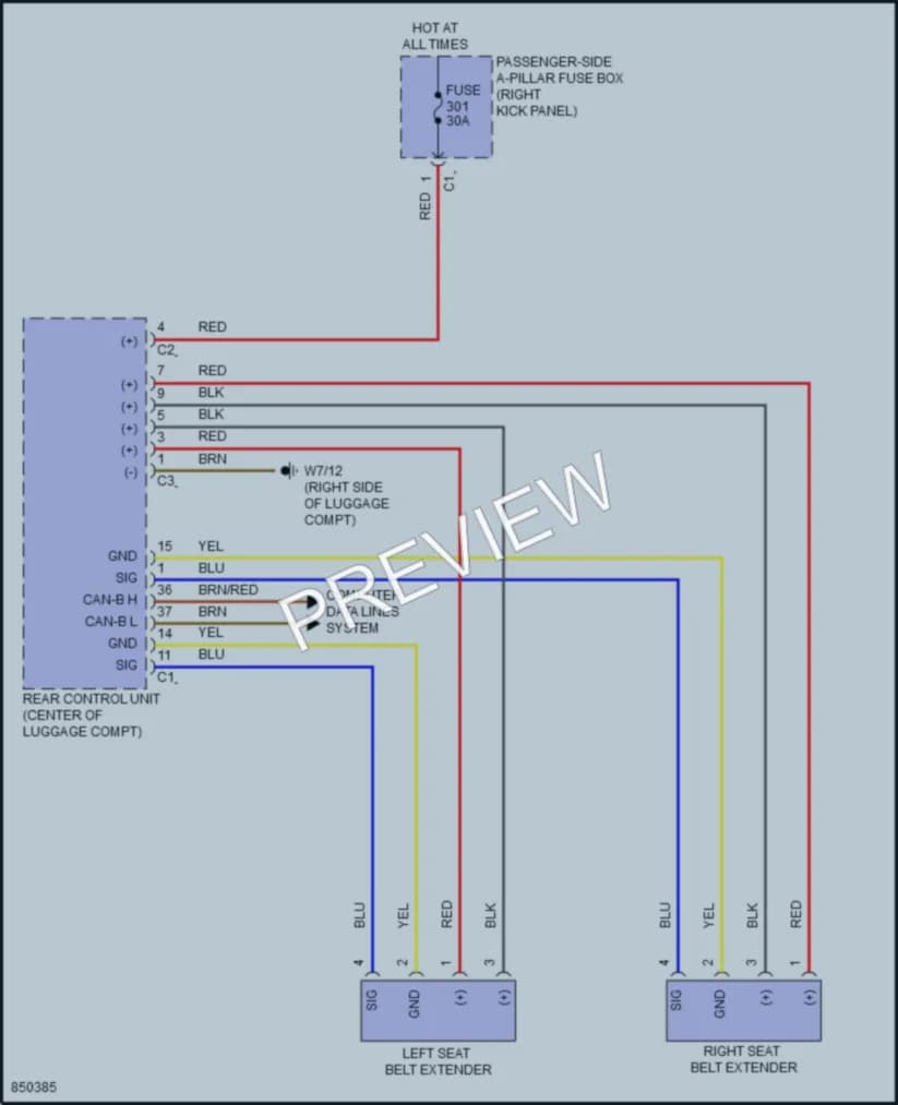 2023 MercedesBenz E450 Passive Restraints wiring diagram preview
