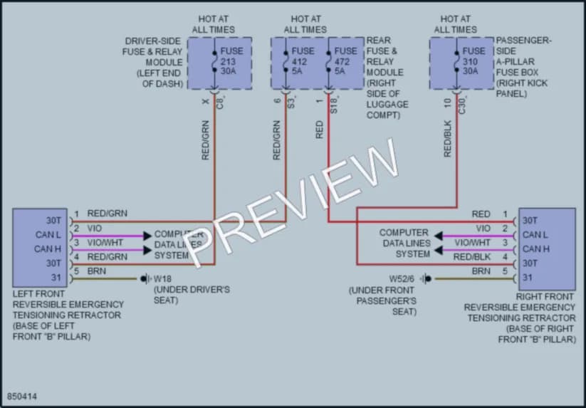 2023 MercedesBenz E450 Supplemental Restraints wiring diagram preview