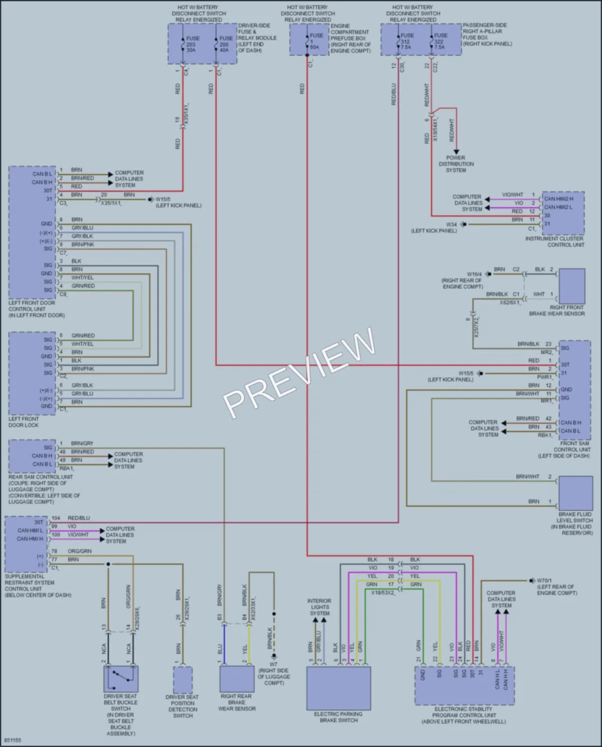 2023 MercedesBenz E450 Warning Systems wiring diagram preview