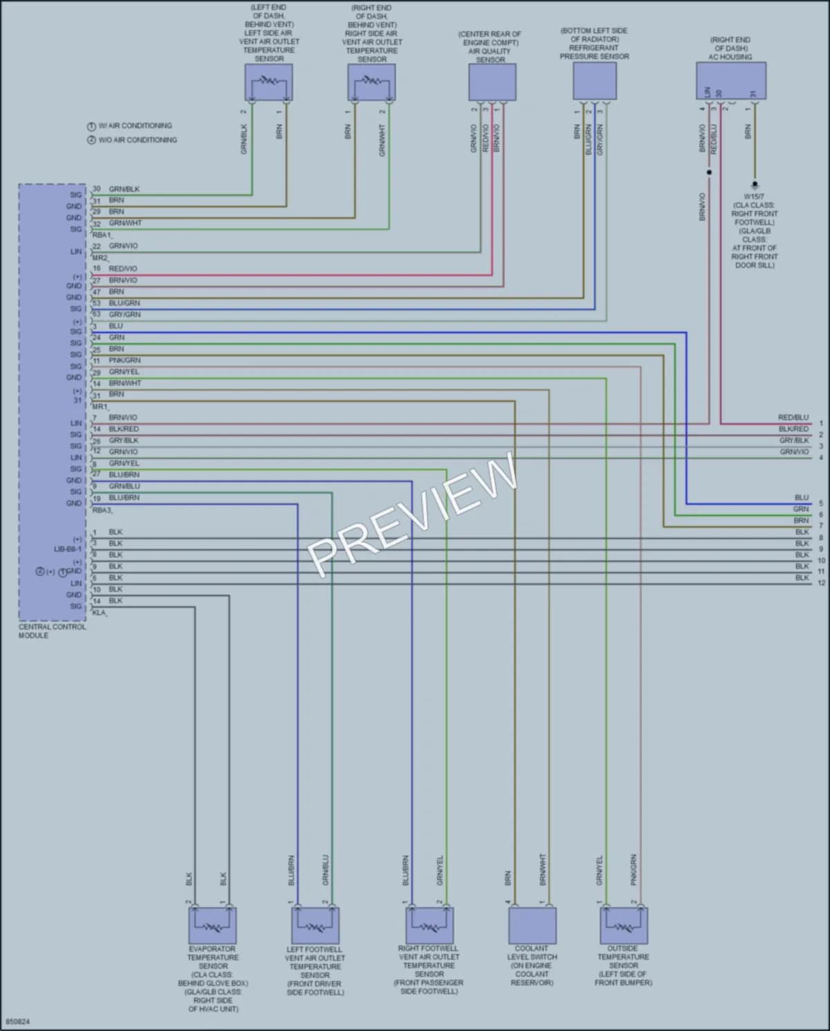 2023 MercedesBenz GLA250 Air Conditioning wiring diagram preview